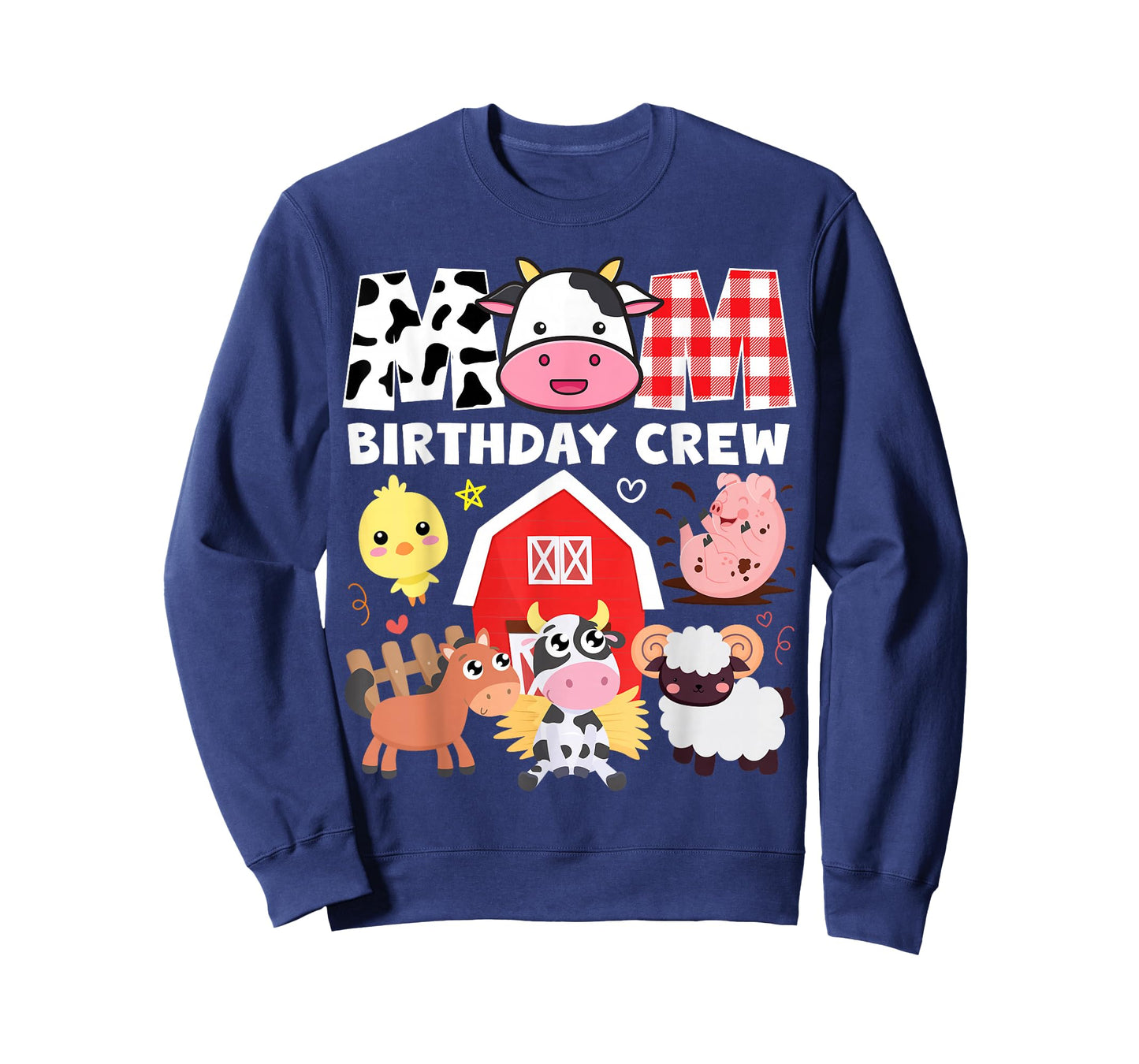 Cow Mom Birthday Crew Farm Theme Animals Kids Birthday Party T-Shirt