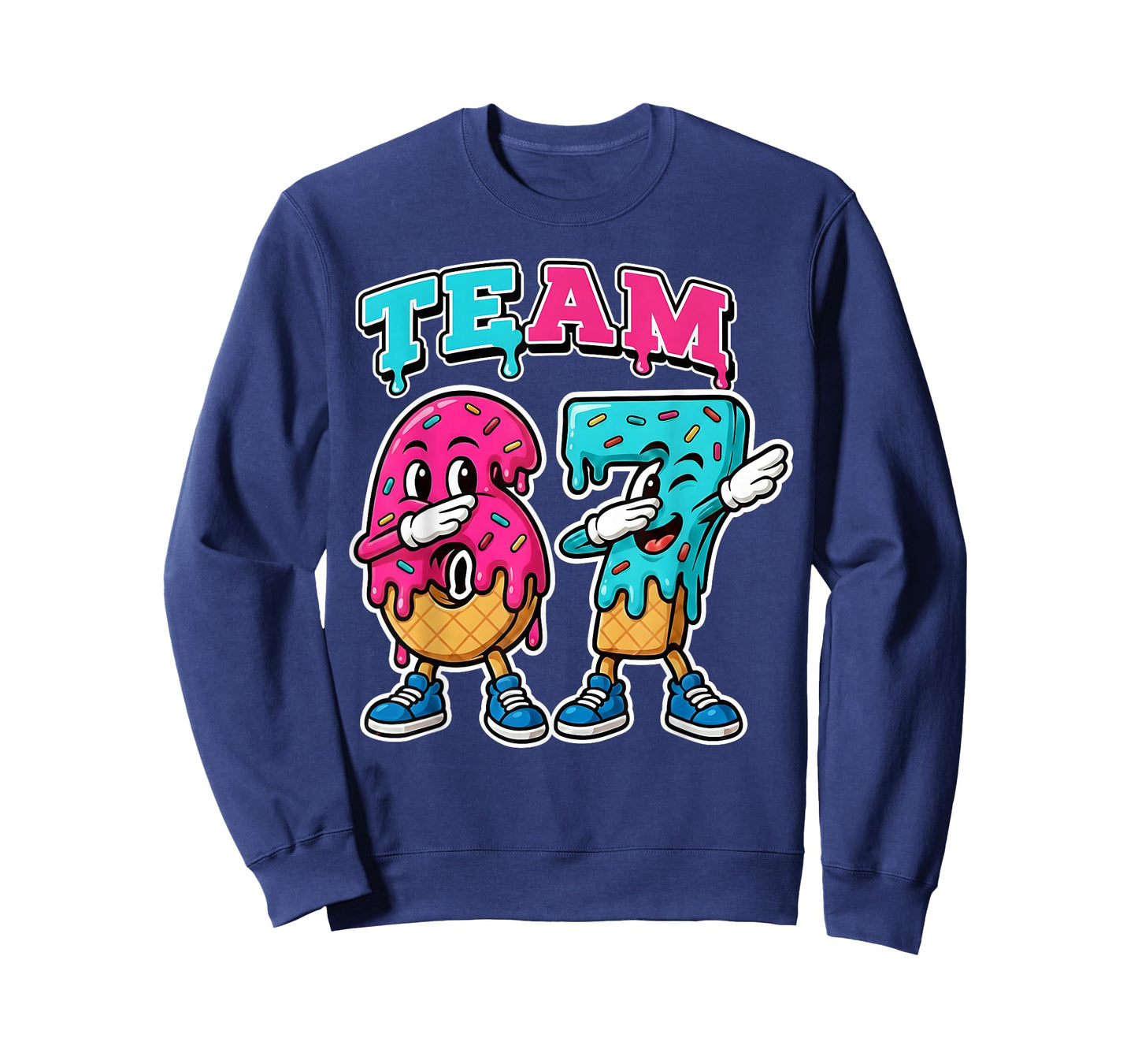 67 Ice Cream Drip Gen Alpha Slang Six Seven Meme 6 7 Number T-Shirt