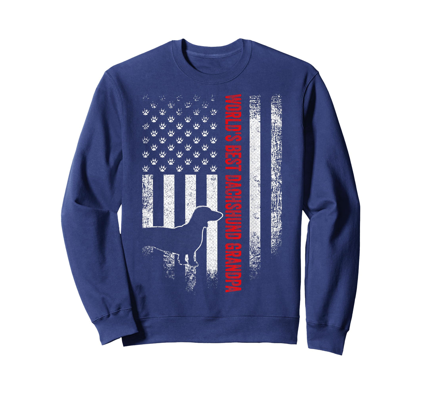 Vintage American Flag World's Best Dachshund Grandpa Funny T-Shirt for Women Men