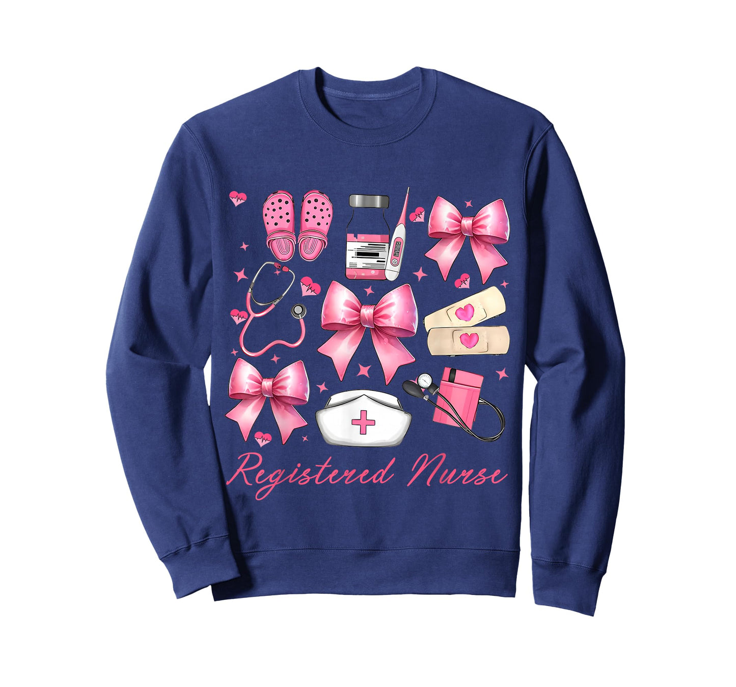 Cute Pink Coquette Bow Girly Registered Nurse T-Shirt