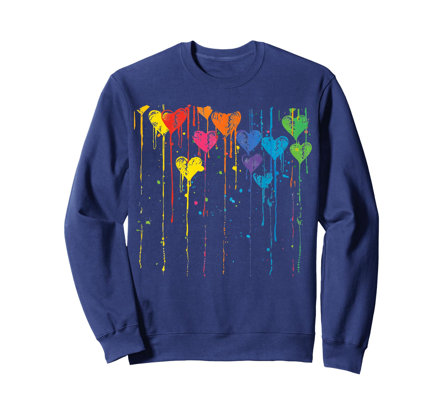 Colorful Hearts Dripping Paint Splatter T-Shirt