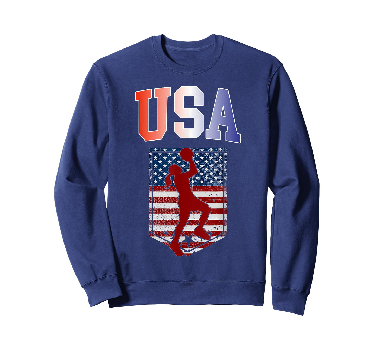 USA Patriotic Women's Basketball American Flag Summer Sports T-Shirt