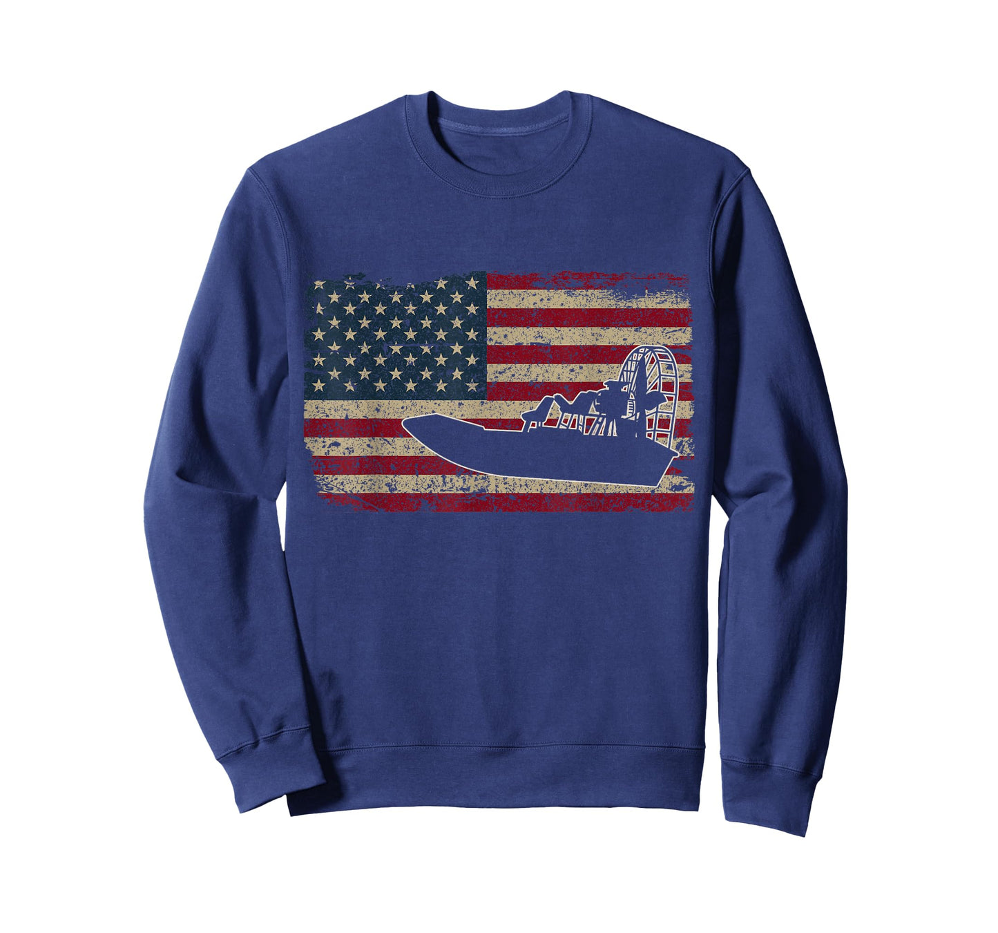 Airboat America Flag I Patriotic Airboat Captain Racing Gift T-Shirt
