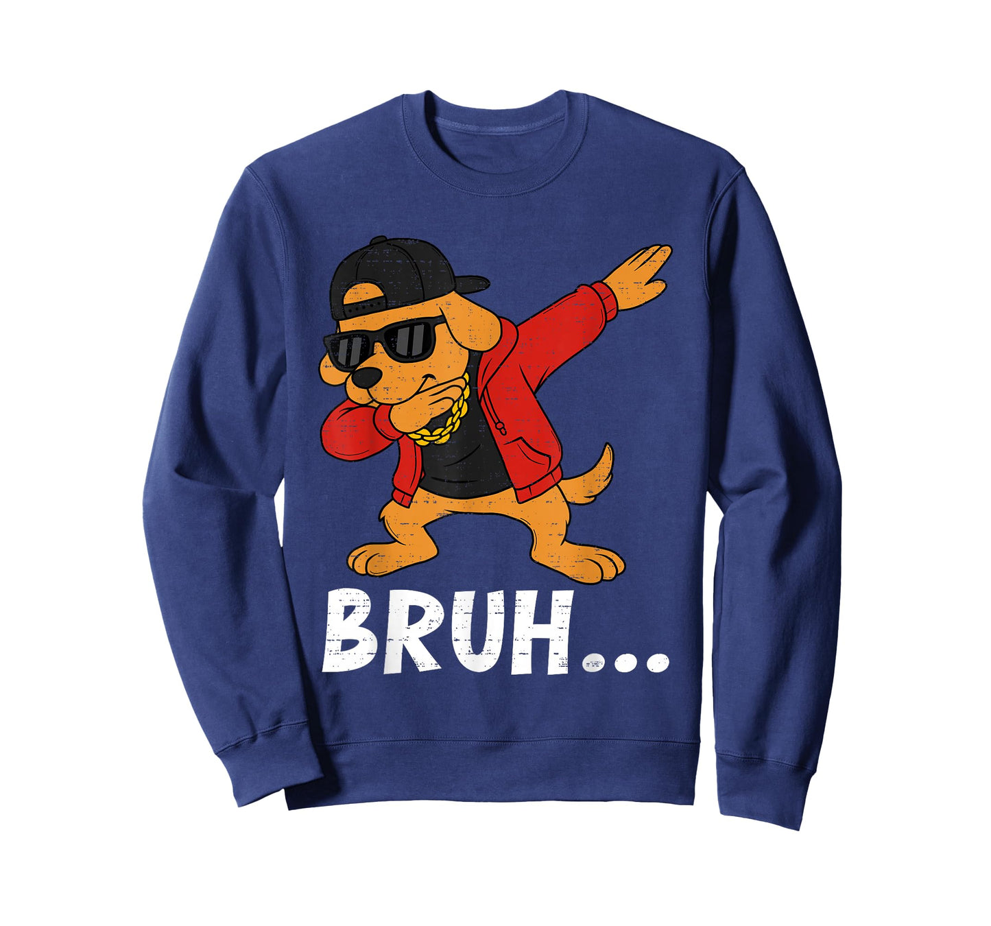 Funny Dabbing Dog Bruh Bro Pet Dab Meme Humor Teens Boys T-Shirt