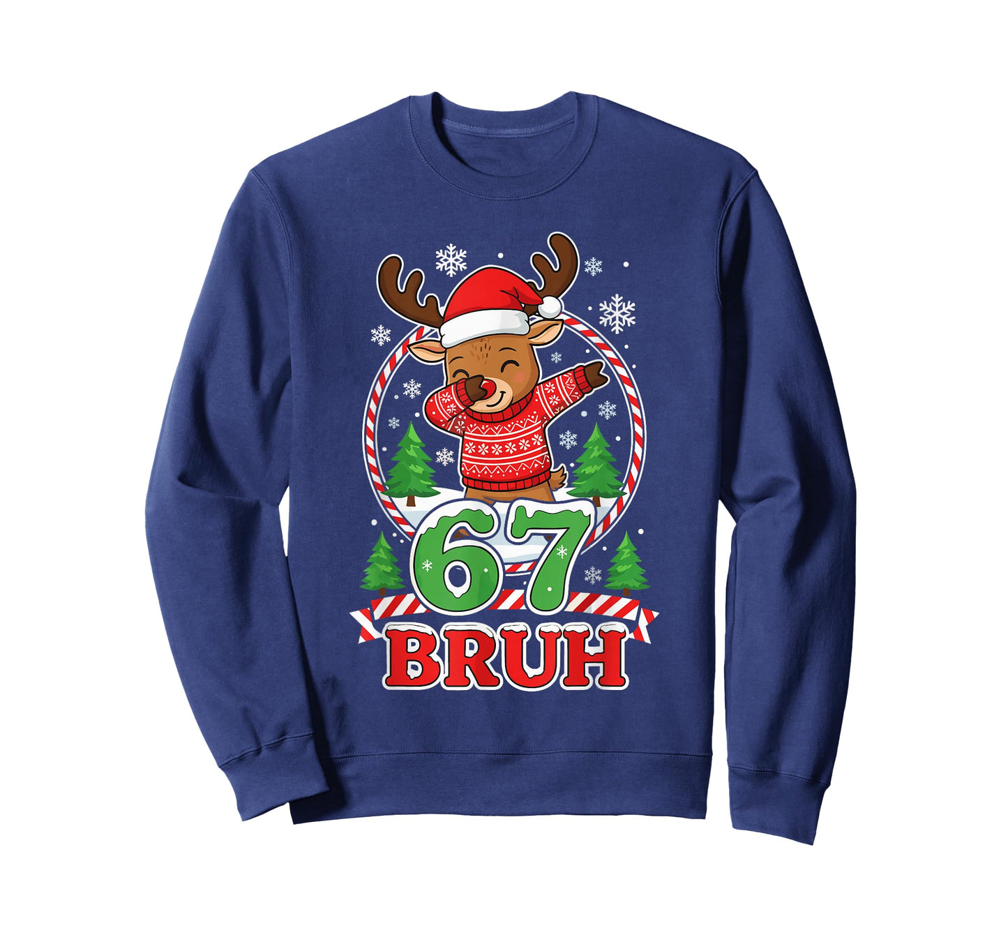 67 Bruh Six Seven Meme Reindeer Christmas Kids Boys Girls T-Shirt