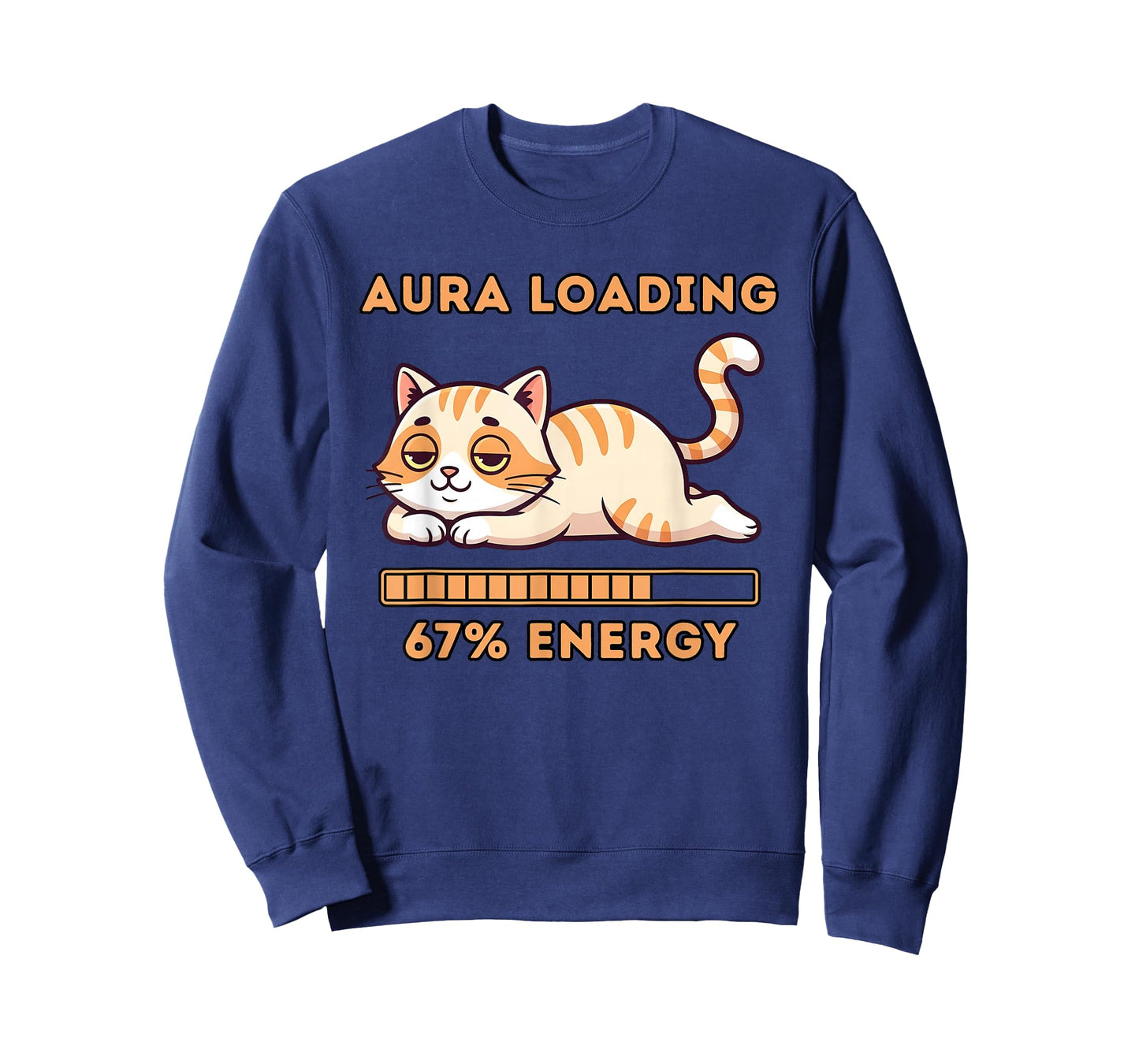 Funny Gen Z Meme 67 Cat Aura Cat Loading 67 Percent Energy T-Shirt