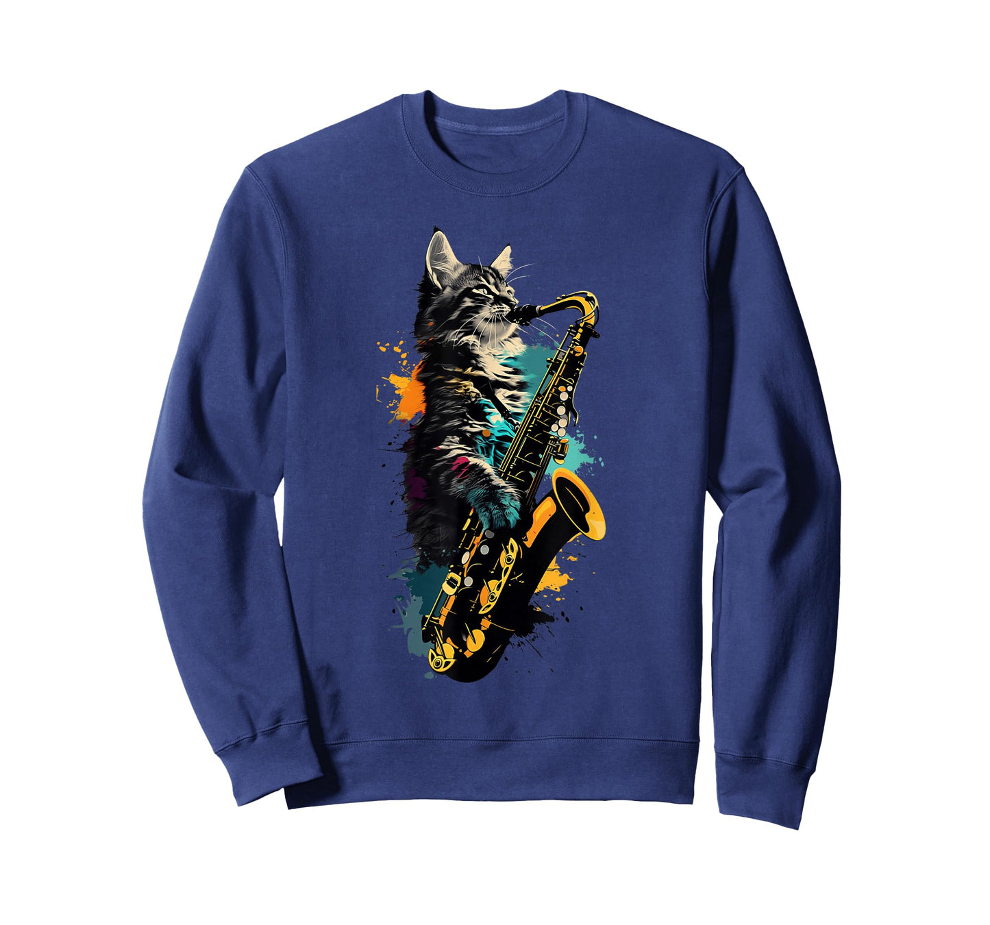 Cat With Saxophone Cat Playing Saxophone T-Shirt