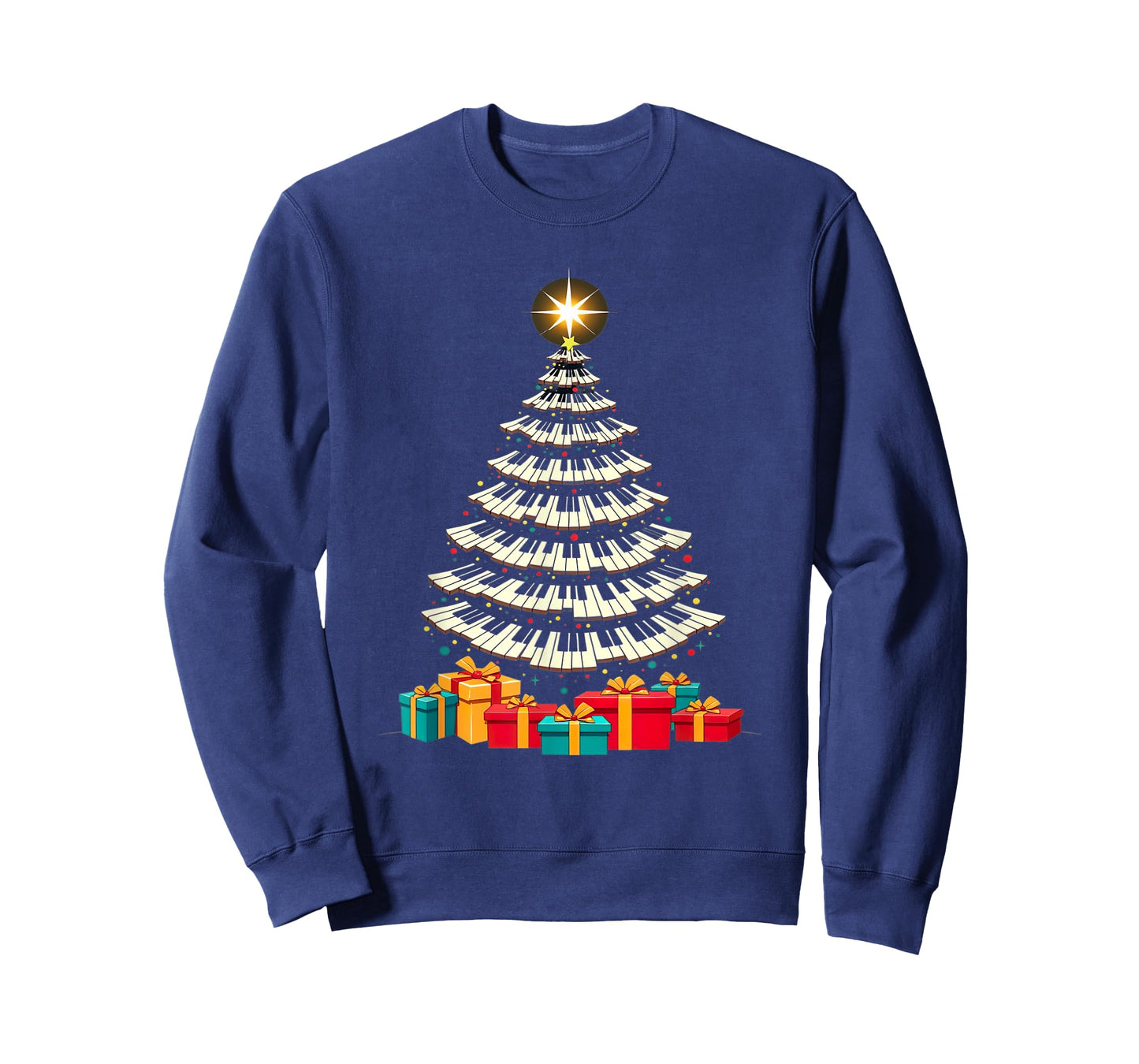 Christmas Tree Piano Keyboard Holiday Music Lover Design T-Shirt