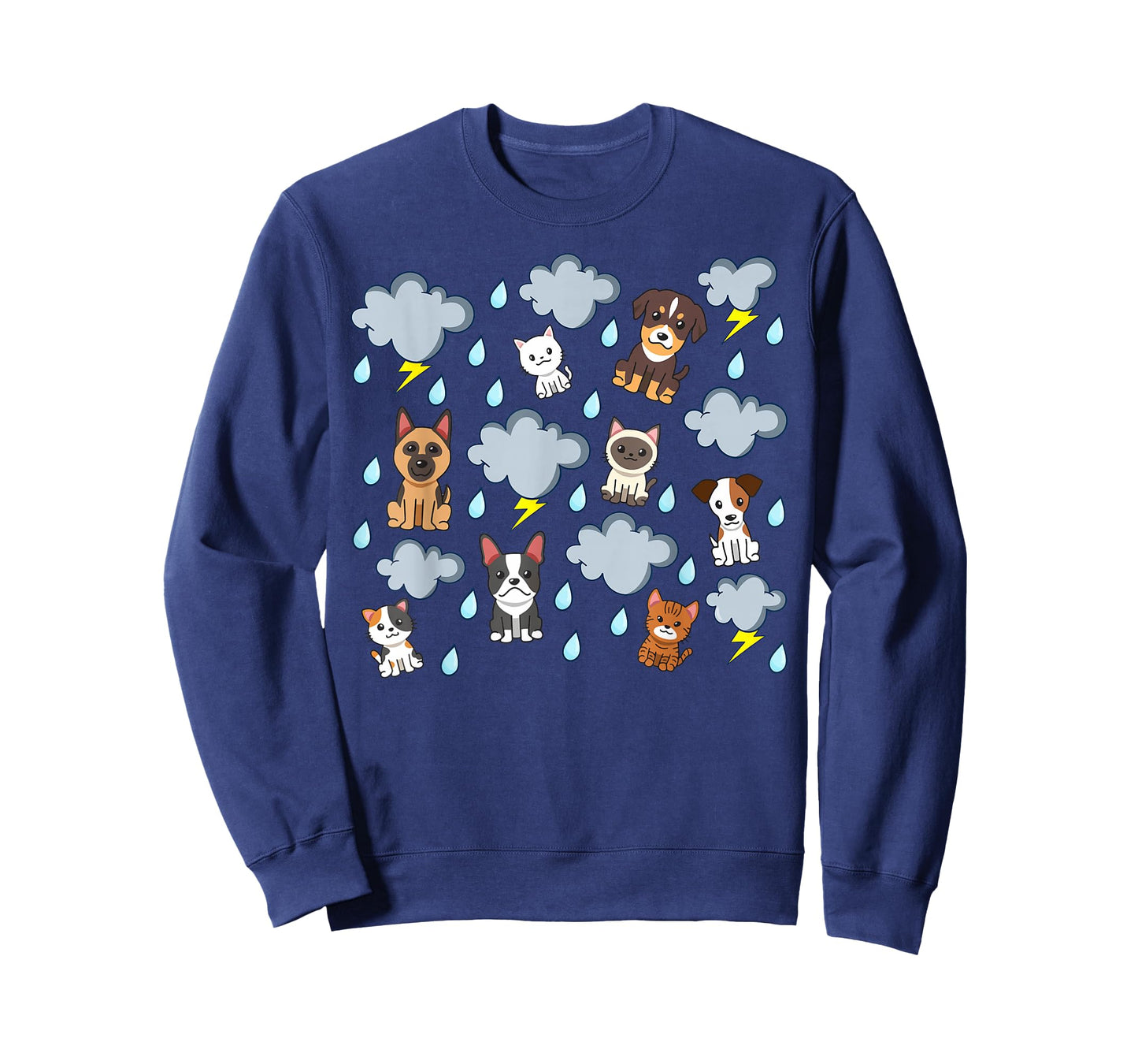 Raining Cats and Dogs Rain English Idiom Pets Puppies Kitten T-Shirt
