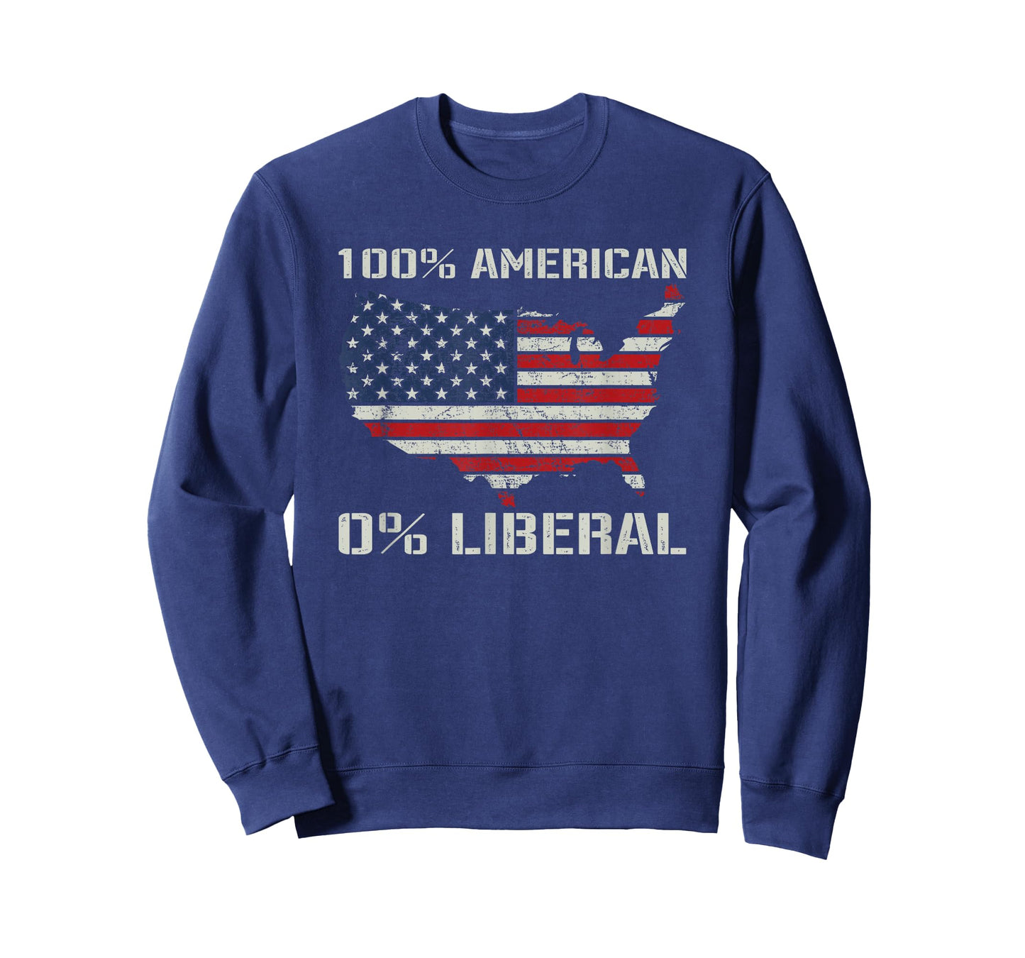 100% American 0% Liberal - Funny Republican Joke USA Flag T-Shirt