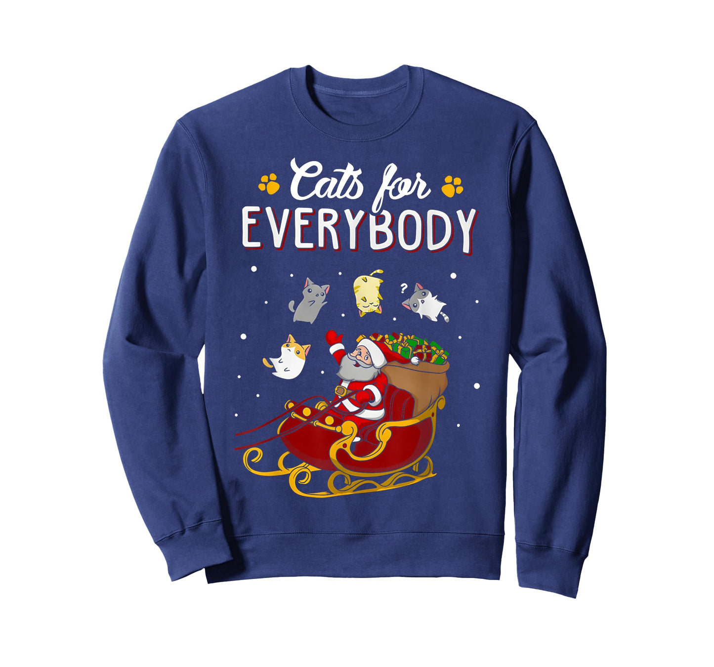 Cats For Everybody Christmas Cat Funny Xmas Women Santa Kids T-Shirt
