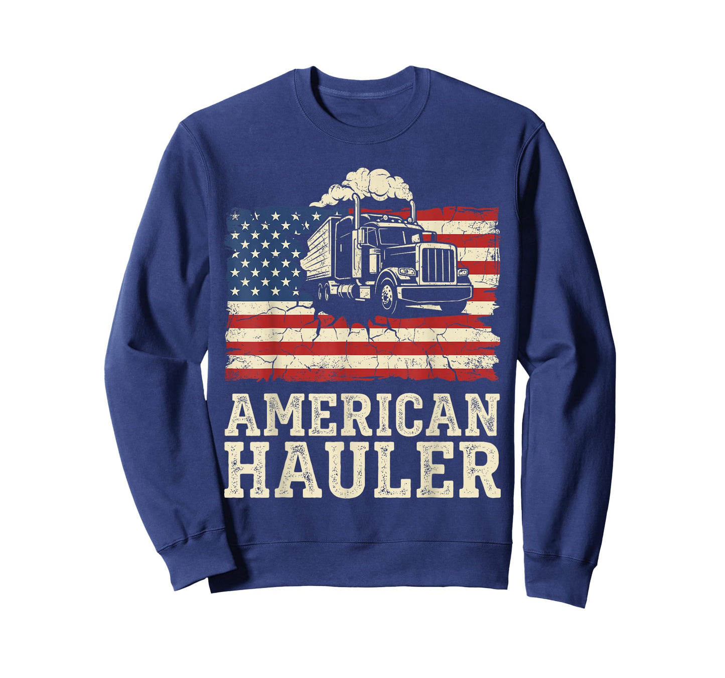 American Hauler Truck Driver Patriotic US Flag Trucker T-Shirt