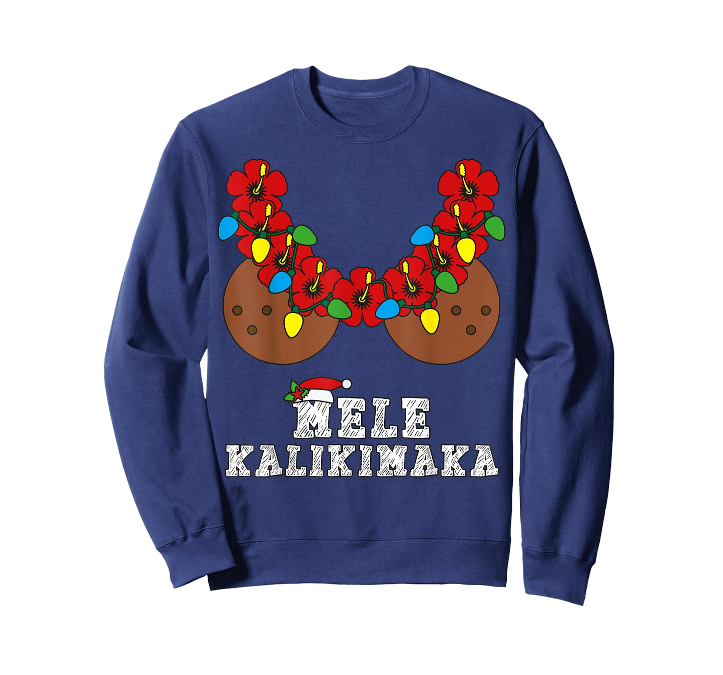 Christmas in July Mele Kalikimaka Coconut Bra Hawaiian Beach T-Shirt for Men Women