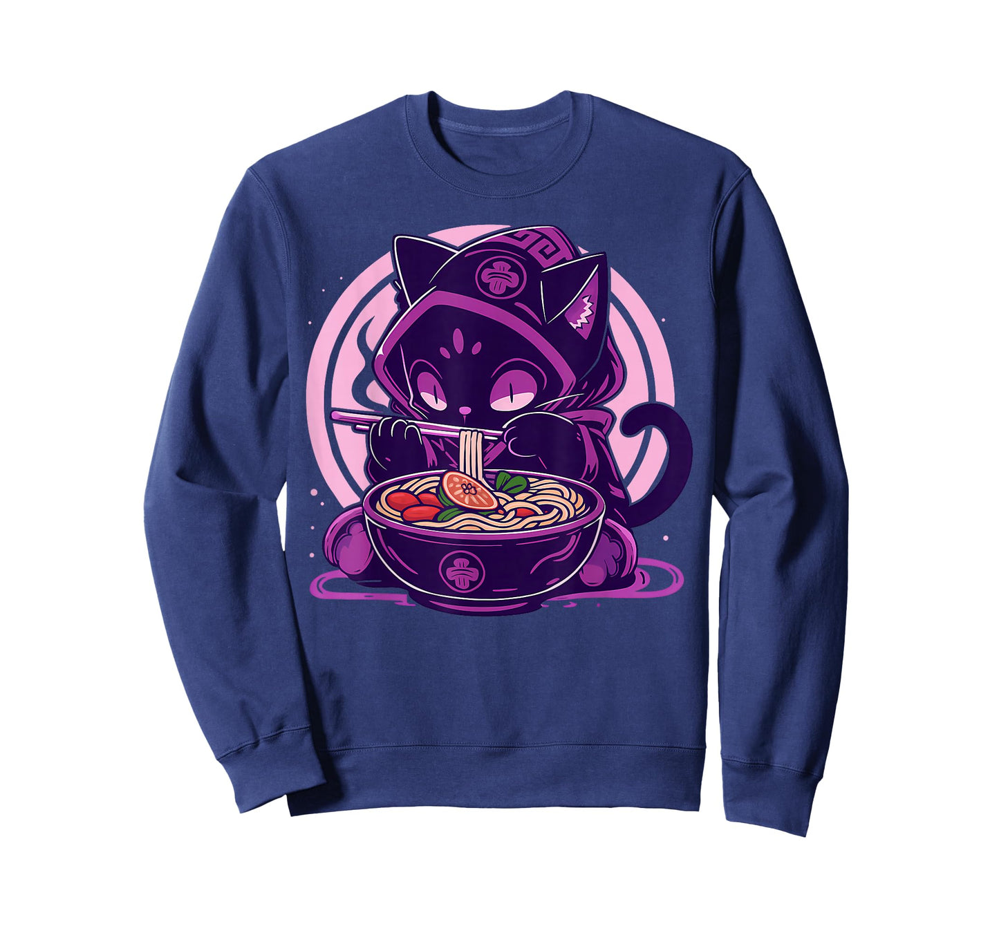 Cat Eating Ramen Noodles Anime Japanese Aesthetic Kawaii Cat T-Shirt