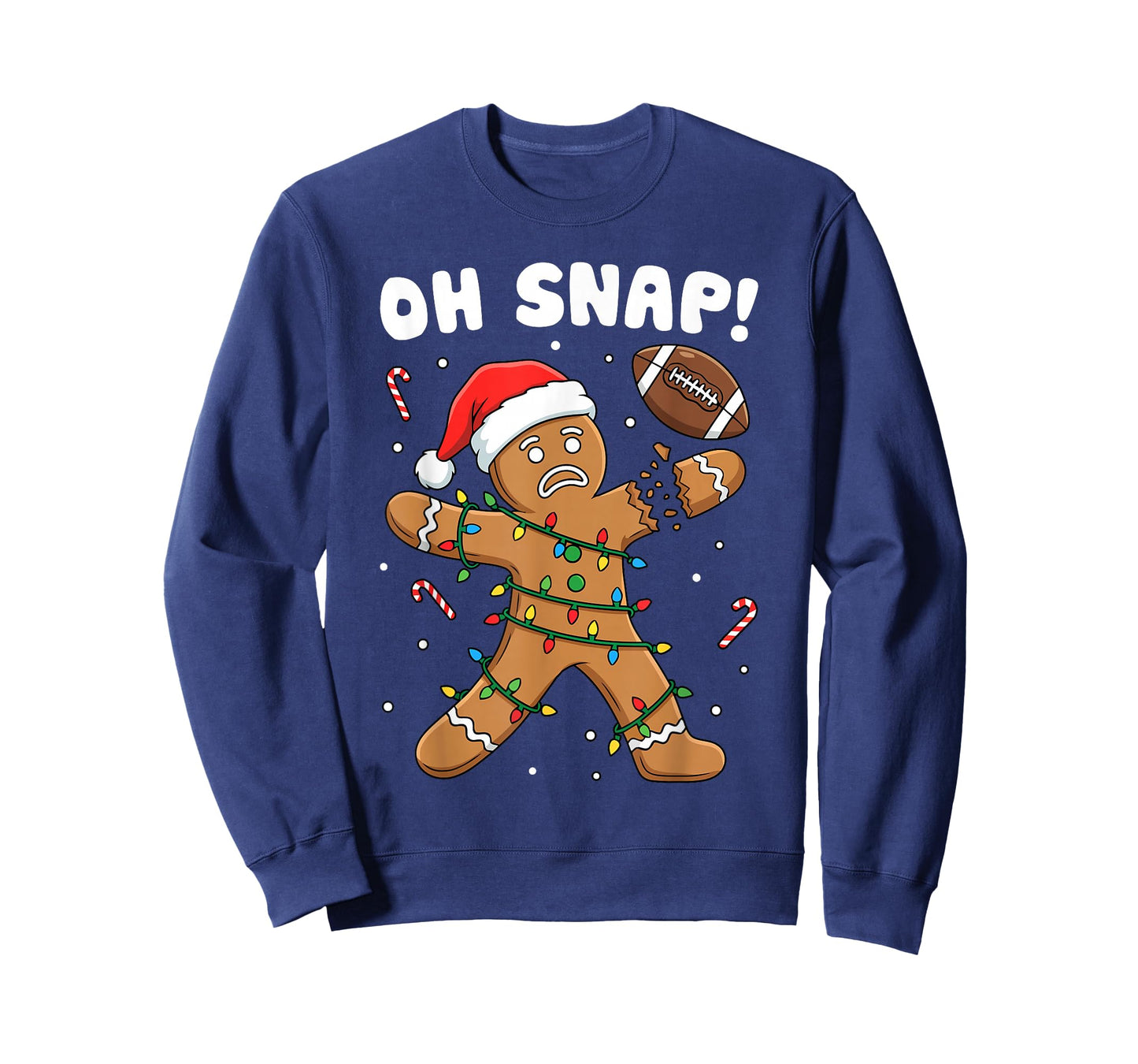 Christmas Gingerbread Oh Snap Cookie Xmas Holiday Football T-Shirt