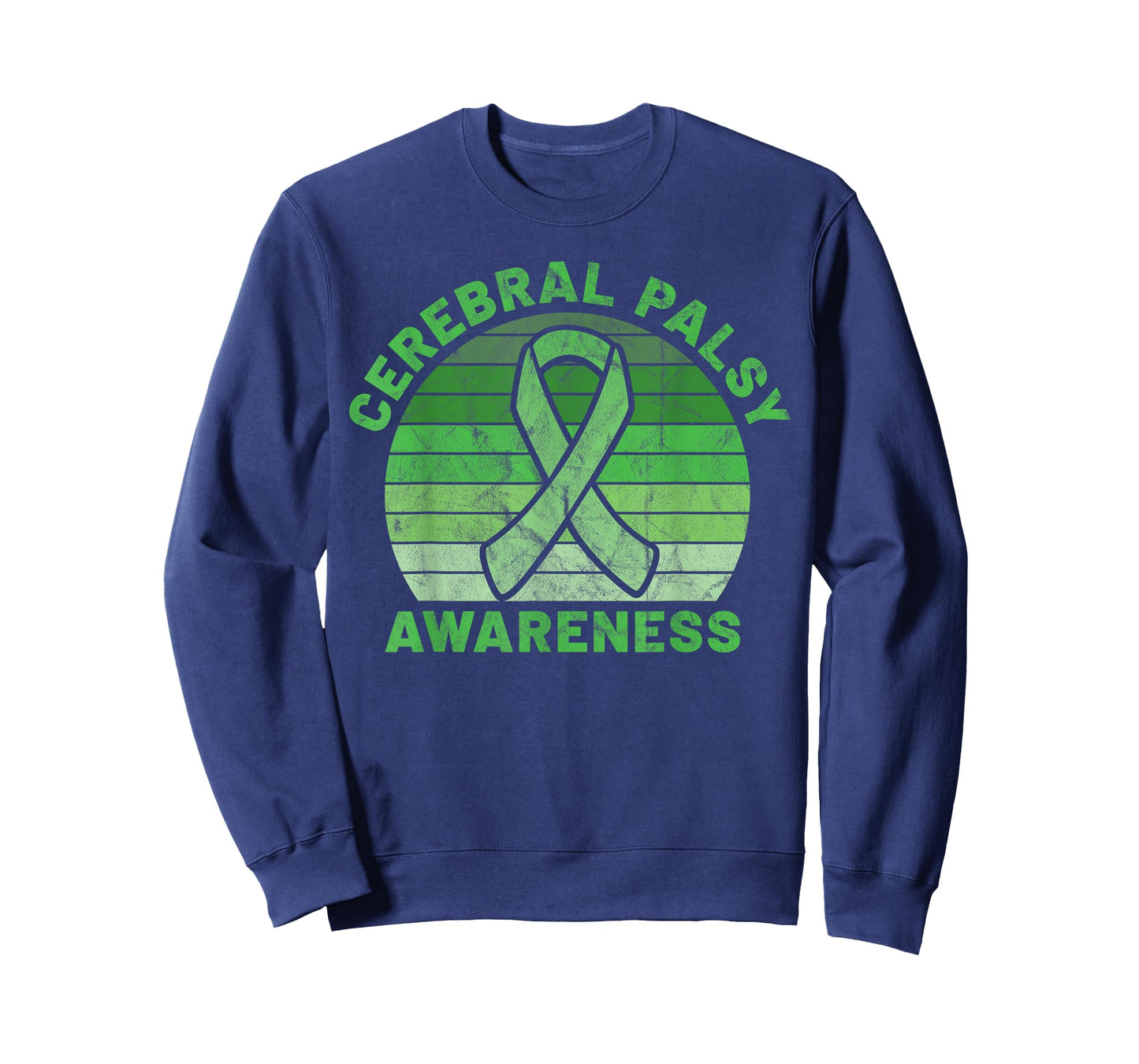 CP Green Ribbon Retro Sunset Cerebral Palsy Awareness T-Shirt