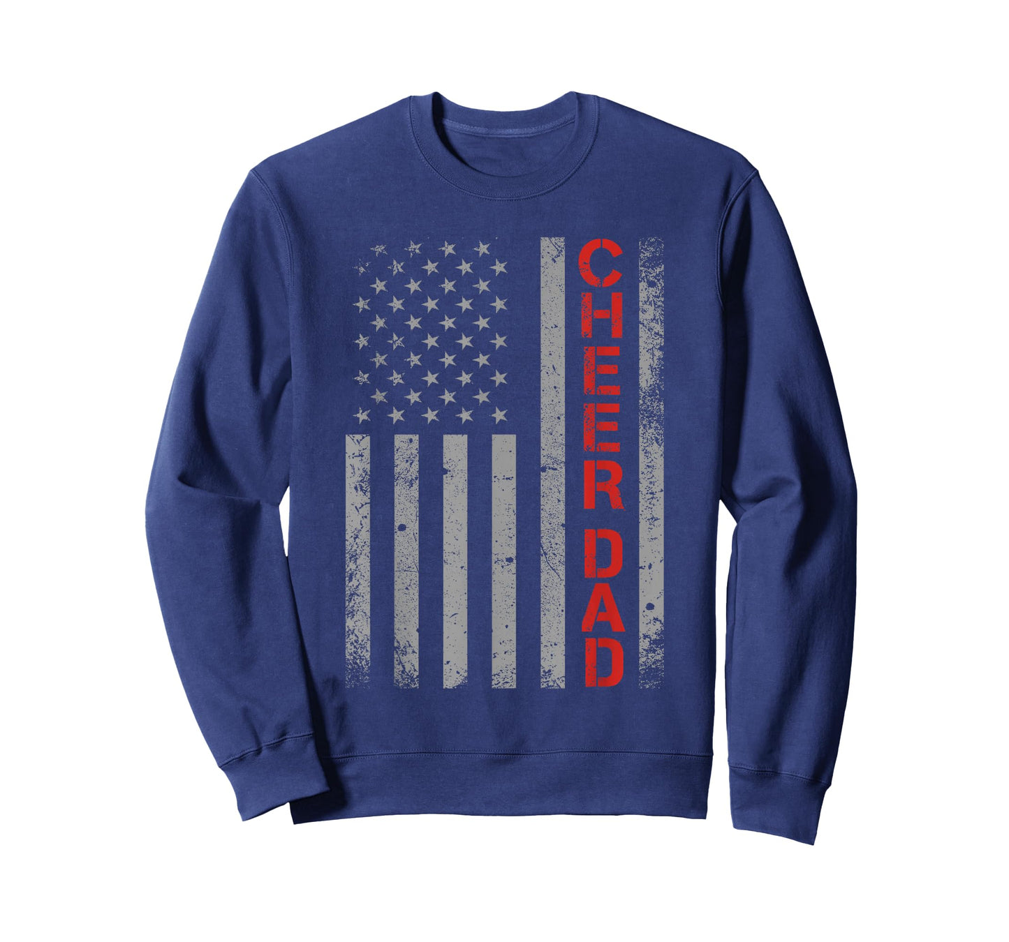 American Flag Cheer Dad Vintage Patriotic Father Cheerleader T-Shirt