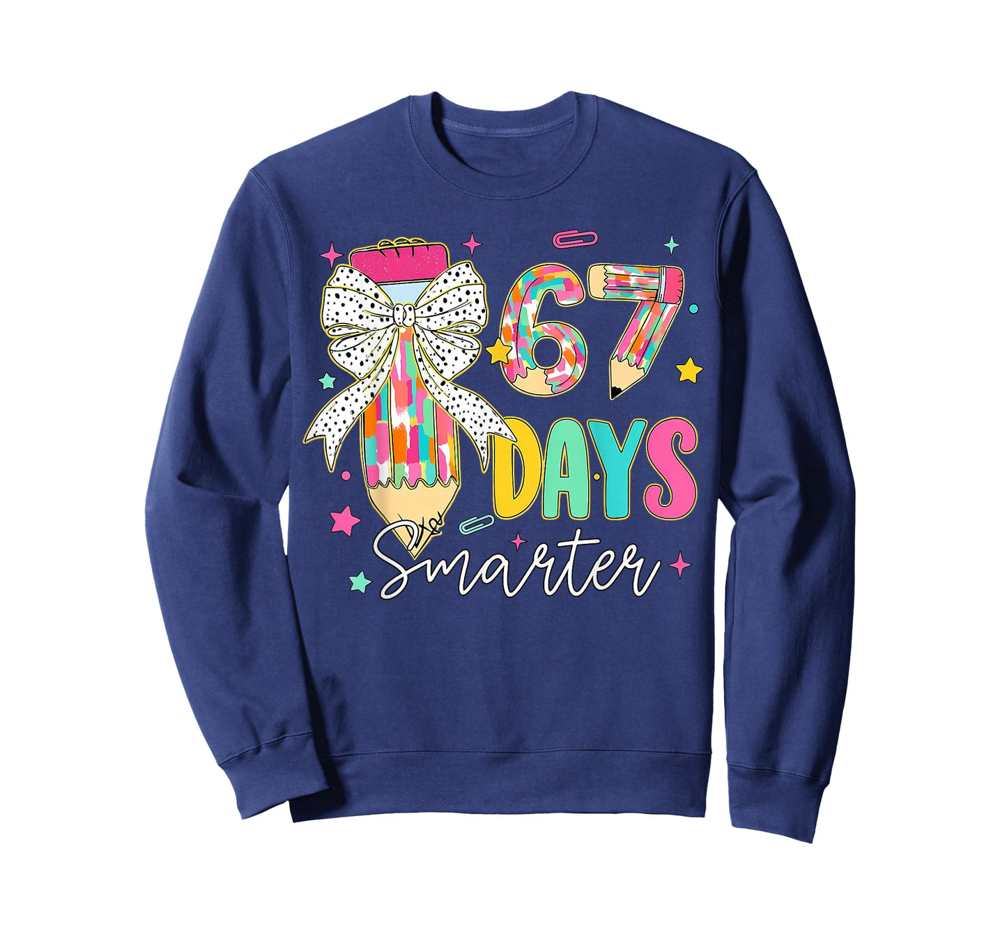 67th Day of School 67 Days Smarter Coquette Bow Teacher T-Shirt