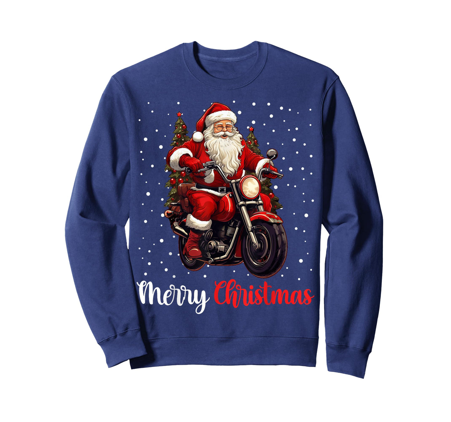 Merry Christmas Santa Riding Motorcycle Biker Xmas Party T-Shirt