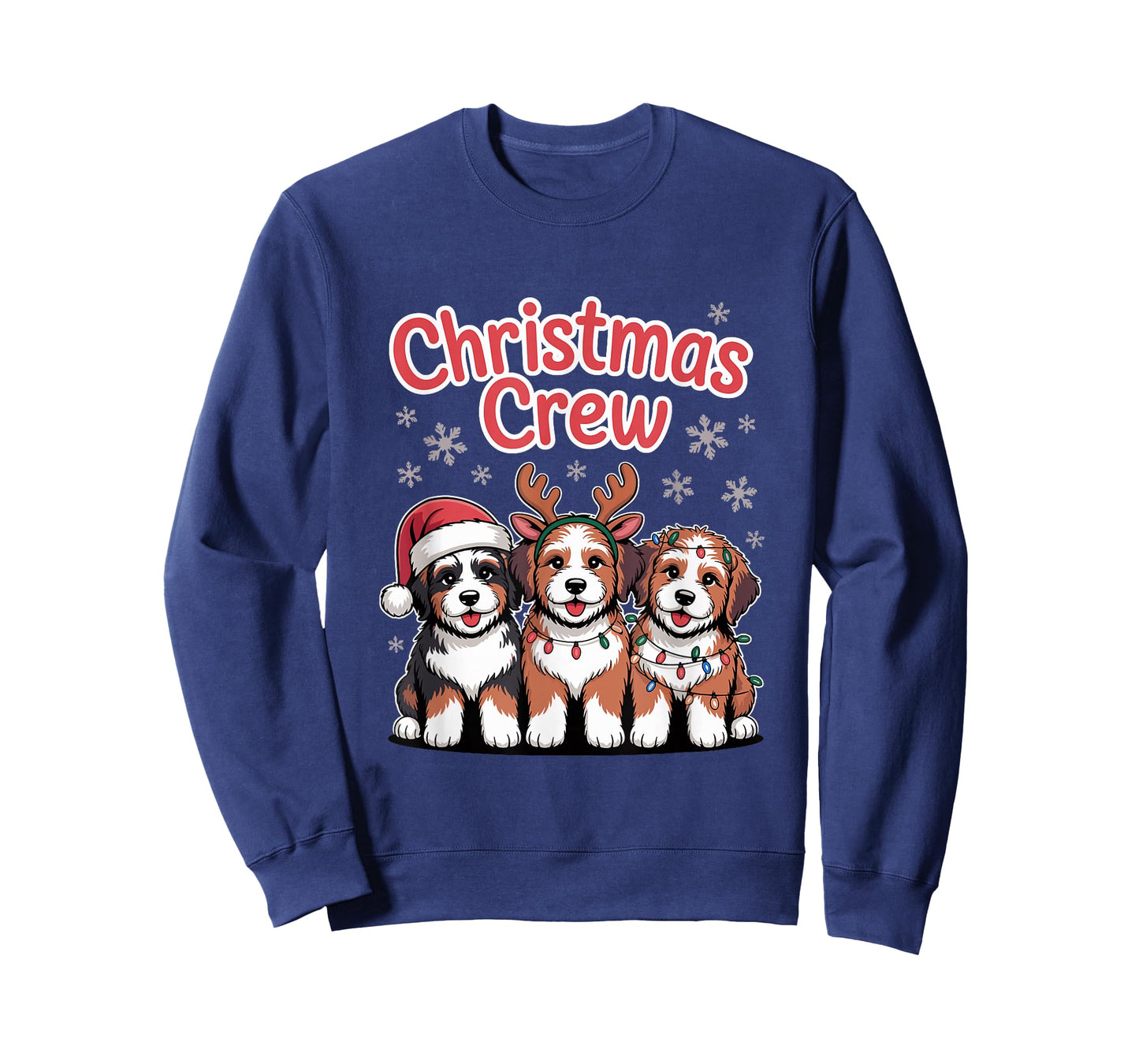 Christmas Crew Xmas Puppy Dog Funny Christmas Bernedoodle T-Shirt
