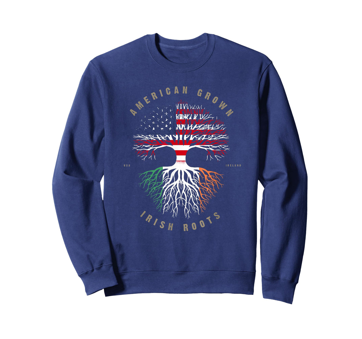 American Grown Irish Roots Ireland Flag T-Shirt