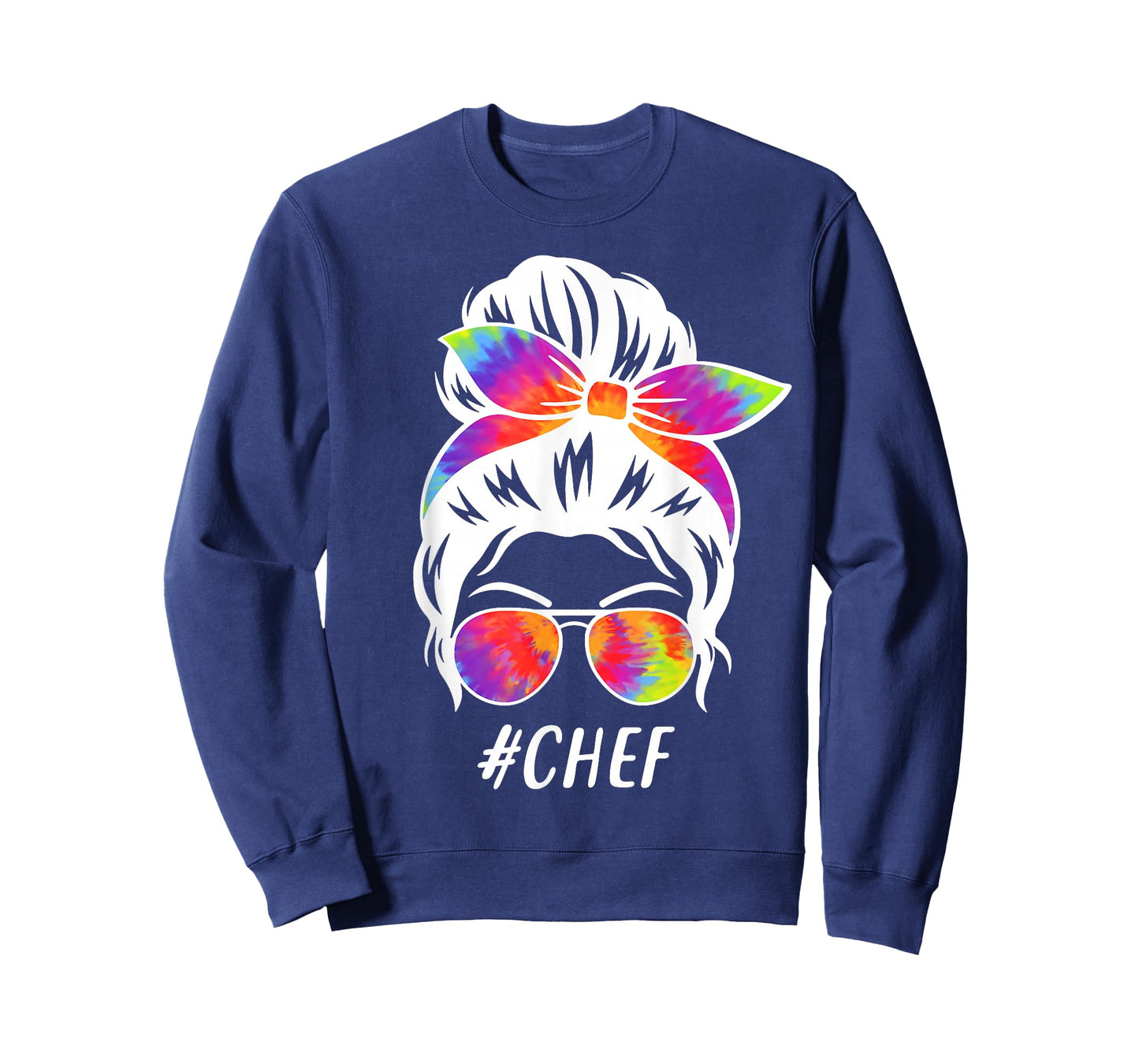 Chef Squad Tie Dye Messy Bun Girl Company Cooking Crew T-Shirt