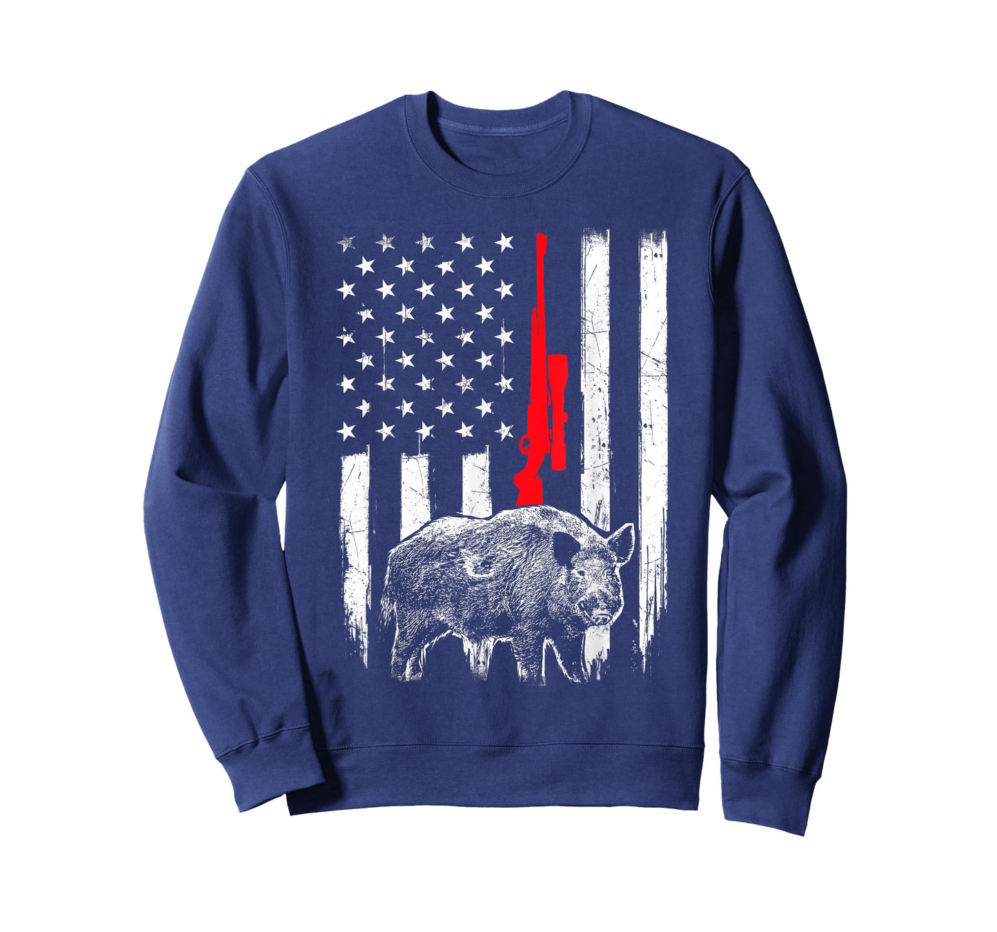 Patriotic American USA Flag - Boar Hunting Wild Hog Hunter T-Shirt