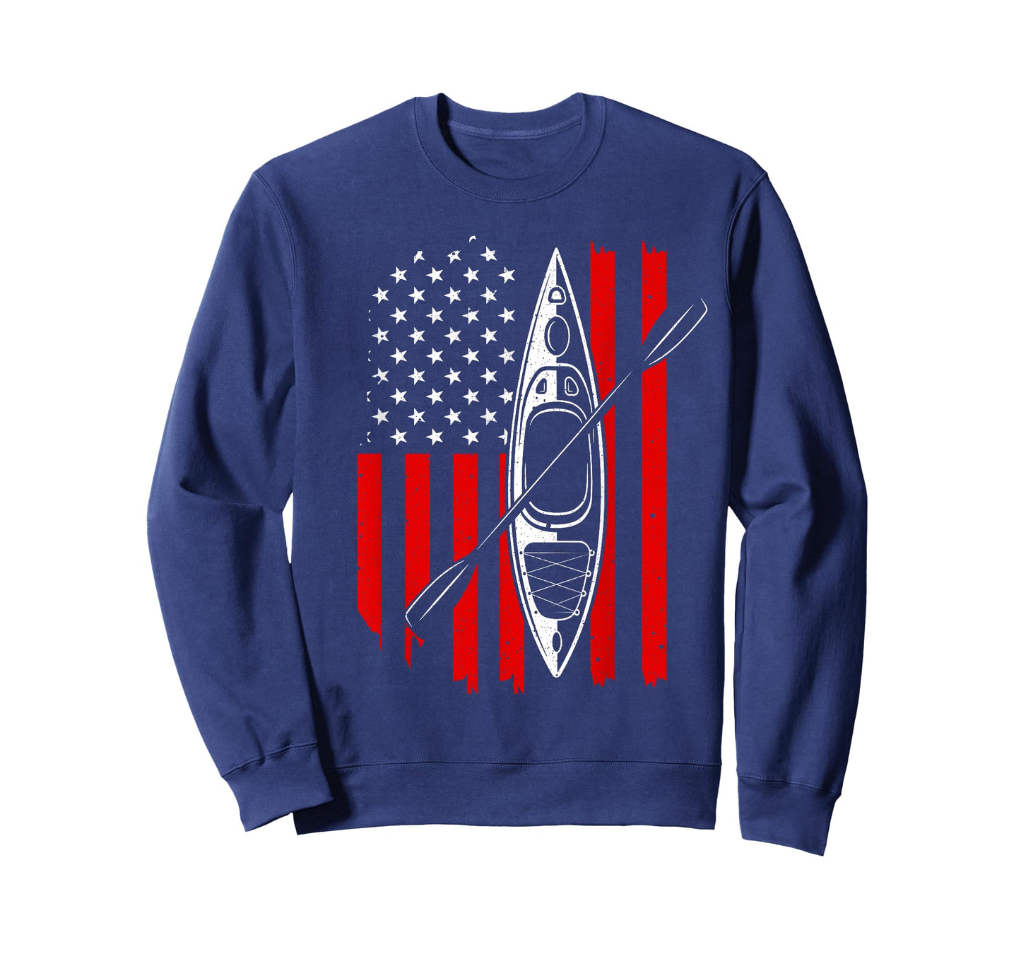 Funny Kayaking Gift for Men Women Cool American Flag Kayak T-Shirt
