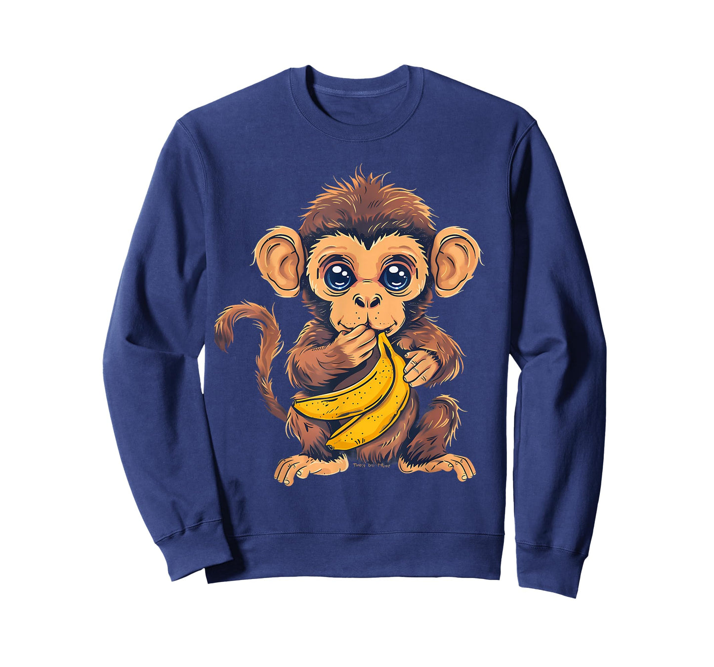 Banana Monkey Animal Art Drawing Cute Monkey Wildlife T-Shirt