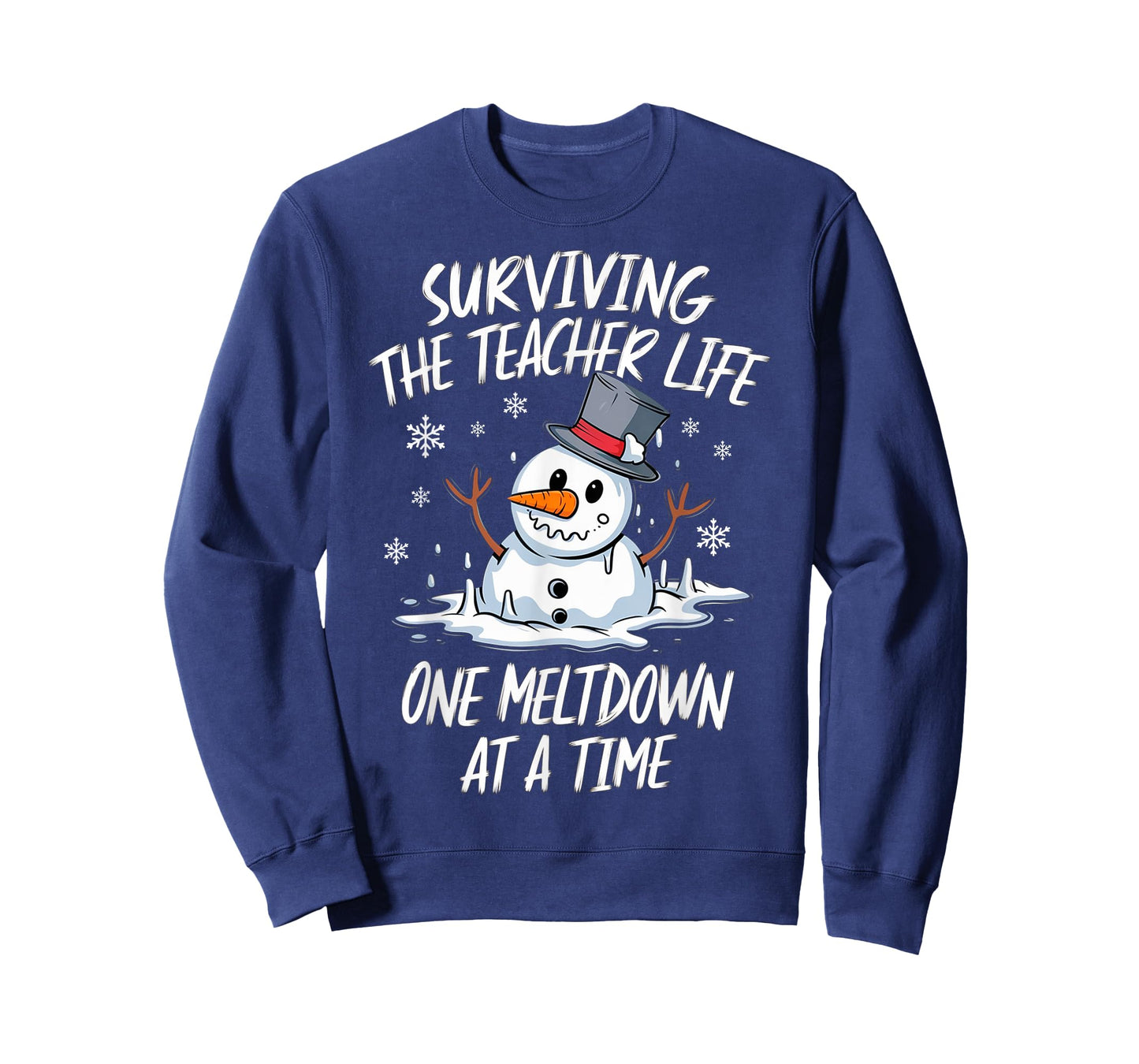 Christmas Surviving Teacher Life Meltdown Xmas Snowman T-Shirt