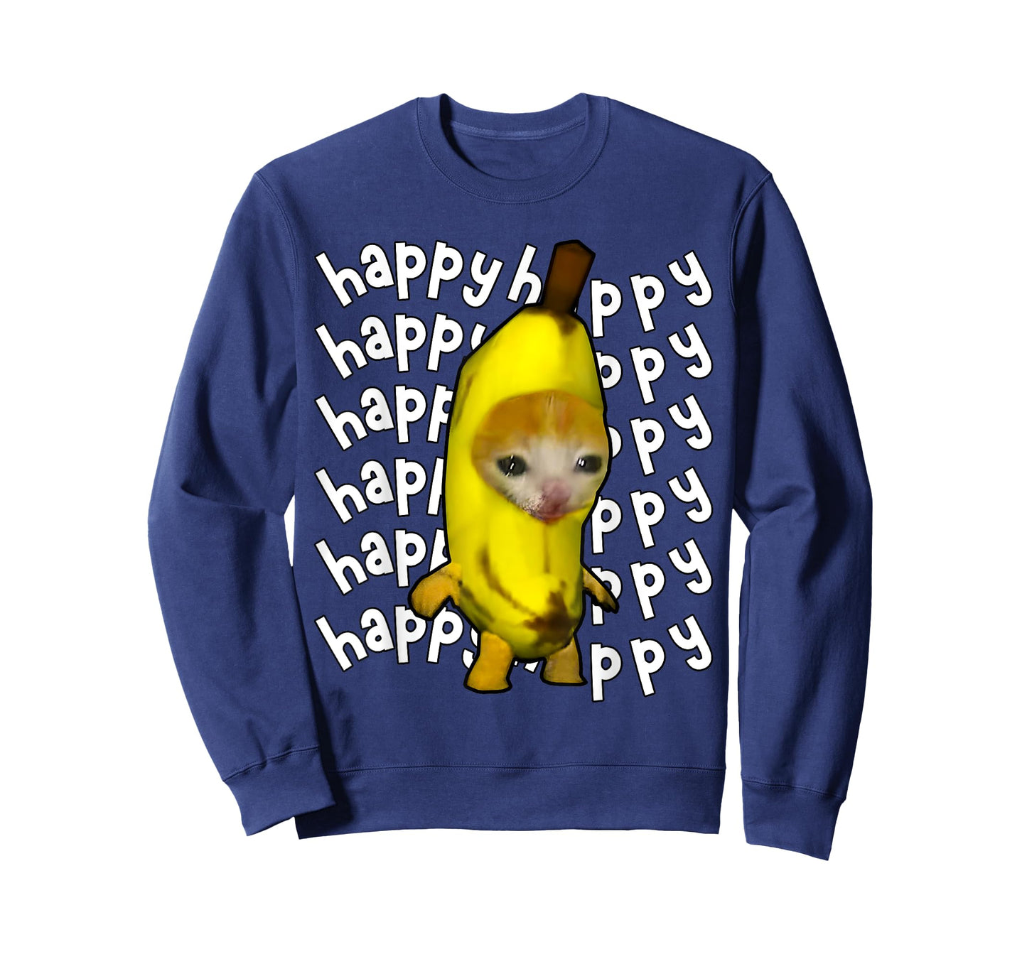 Happy Banana Cat Meme Bananacat Happy Kitty Cat Lovers Meme T-Shirt