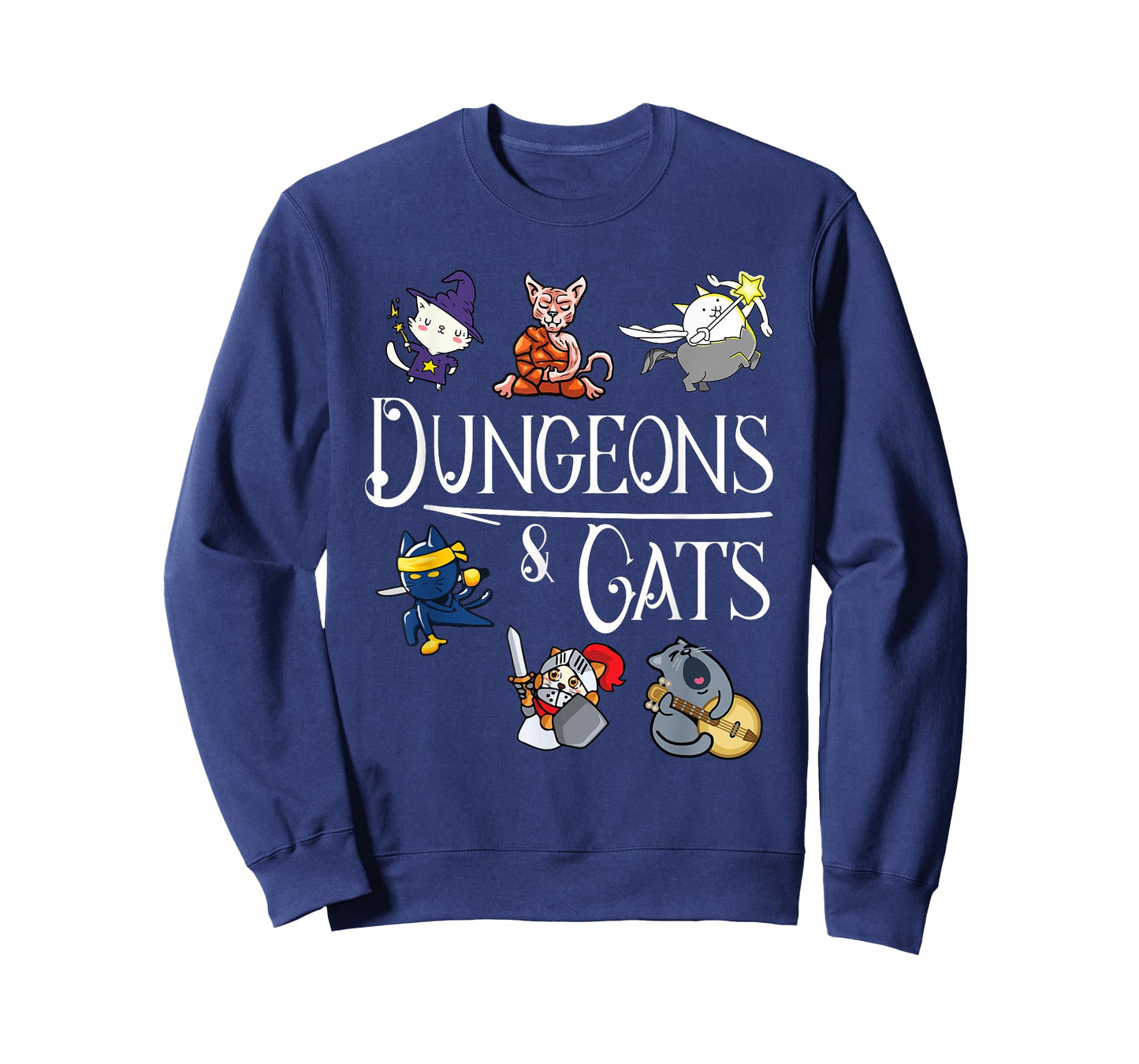 Dungeons and Cats Funny Dragon Cat Kitten Lover Kitty Gift T-Shirt Small
