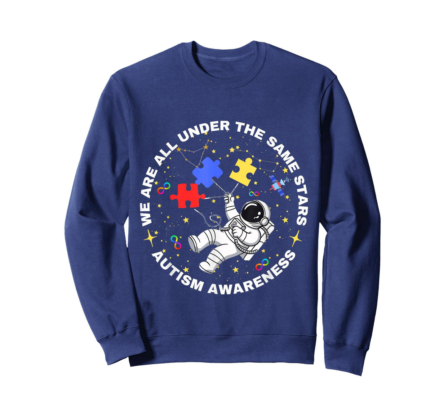 Autism We are All Under The Same Stars Space Astronaut T-Shirt