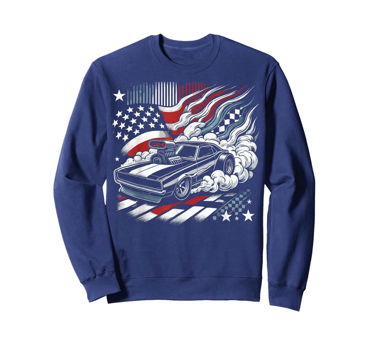 American Flag Drag Racing Strip Tree Light Dragster T-Shirt