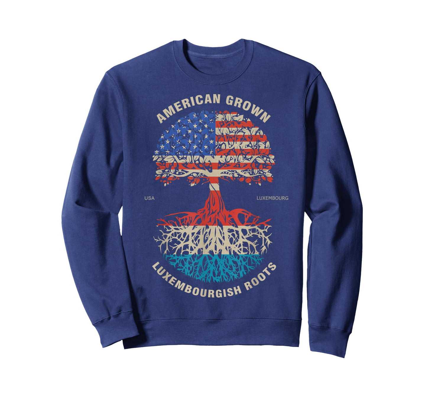 American Grown Luxembourgish Roots Luxembourg Flag T-Shirt