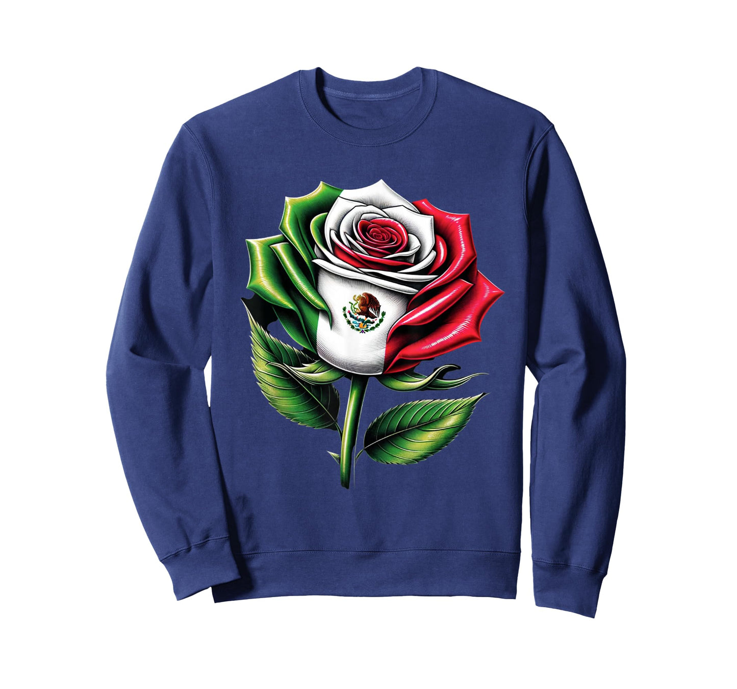 Mexico Flag Mexican Flower Patriotic Rose Mexico T-Shirt