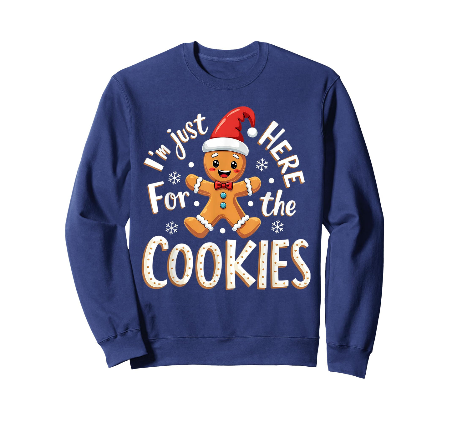 Christmas Baking Team I'm Just Here For The Cookies Funny Christmas Cookies Outfit Unisex-Adults Black XS Regular Small Short Sleeve T-Shirt