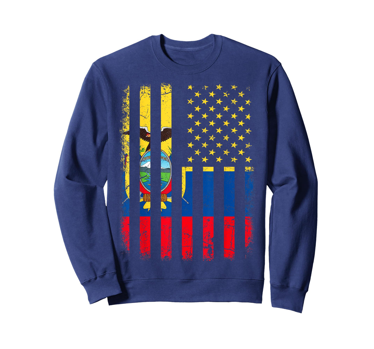 Ecuadorian American Flag Ecuadorian Roots Ecuador America T-Shirt