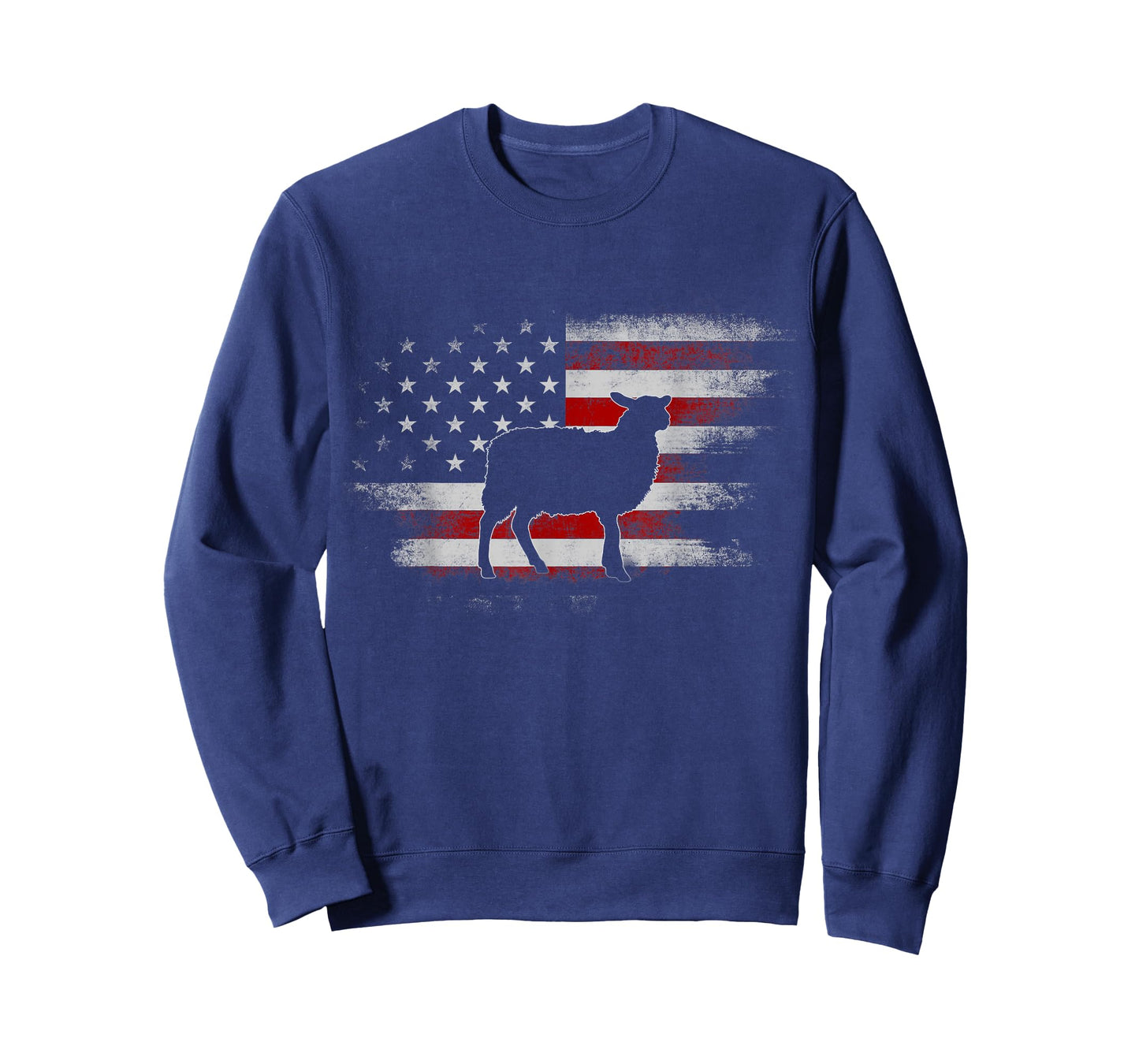 Farm Sheep 4th Of July Cool Sheep US Flag Vintage Design Women Kids Men T-Shirt