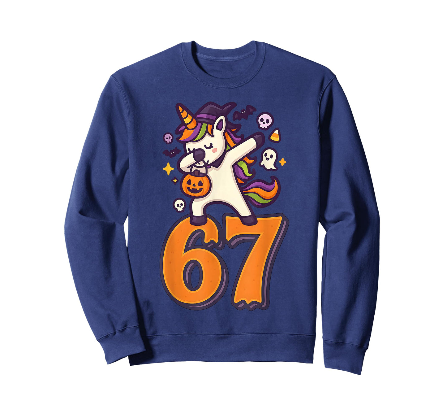 67 Halloween Unicorn Brainrot Meme Six Seven Girl's Women's T-Shirt