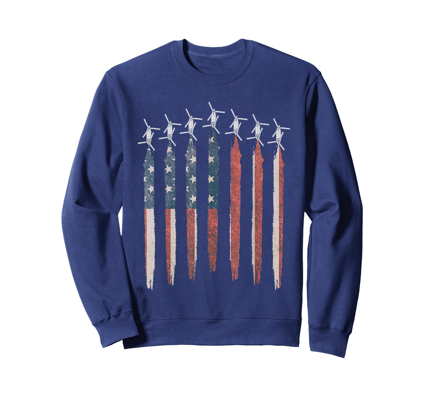 CH47 Chinook Helicopter American Flag Chinook Squadron T-Shirt