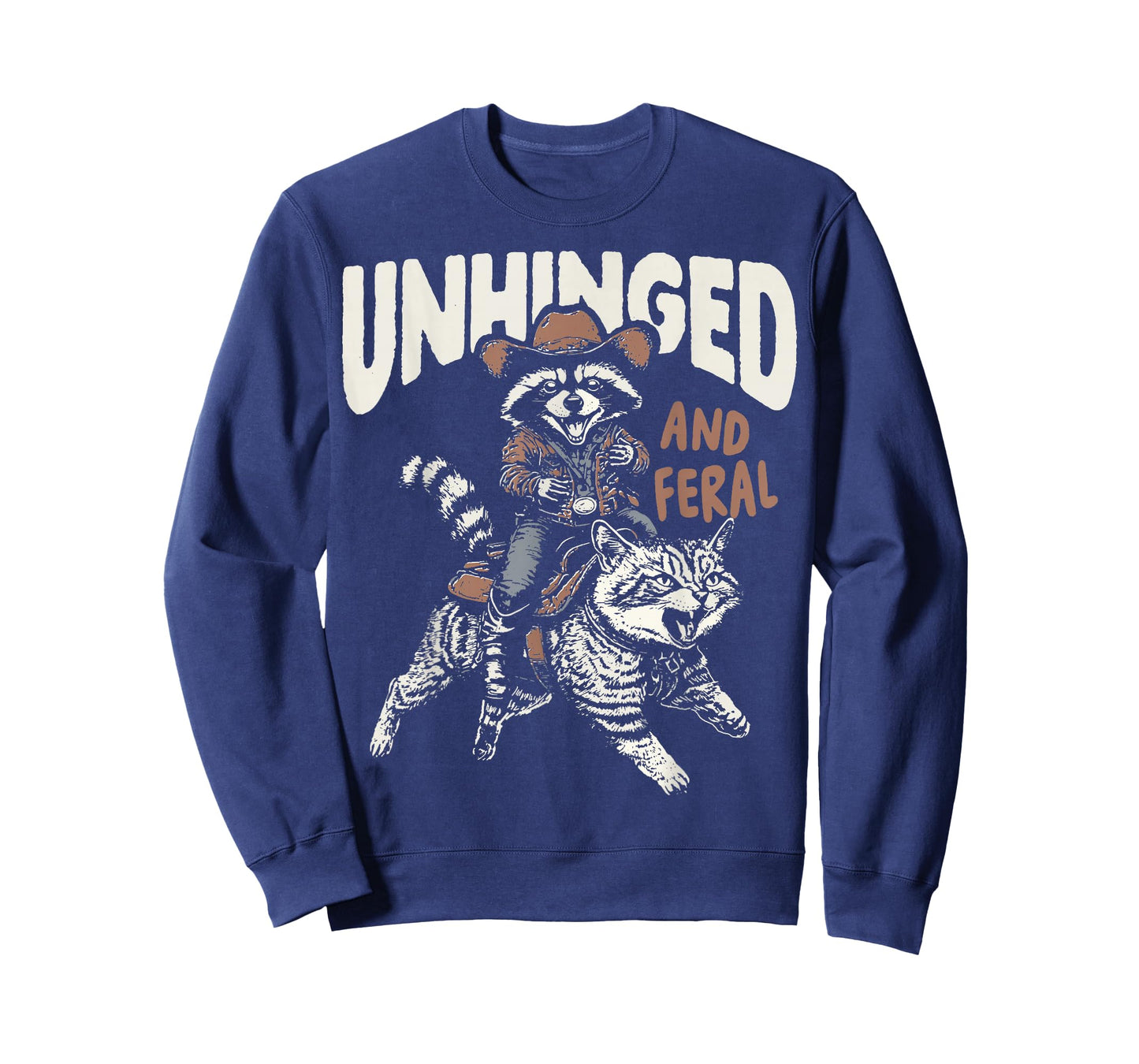 Funny Unhinged and Feral Raccoon Cowboy Western Vintage T-Shirt
