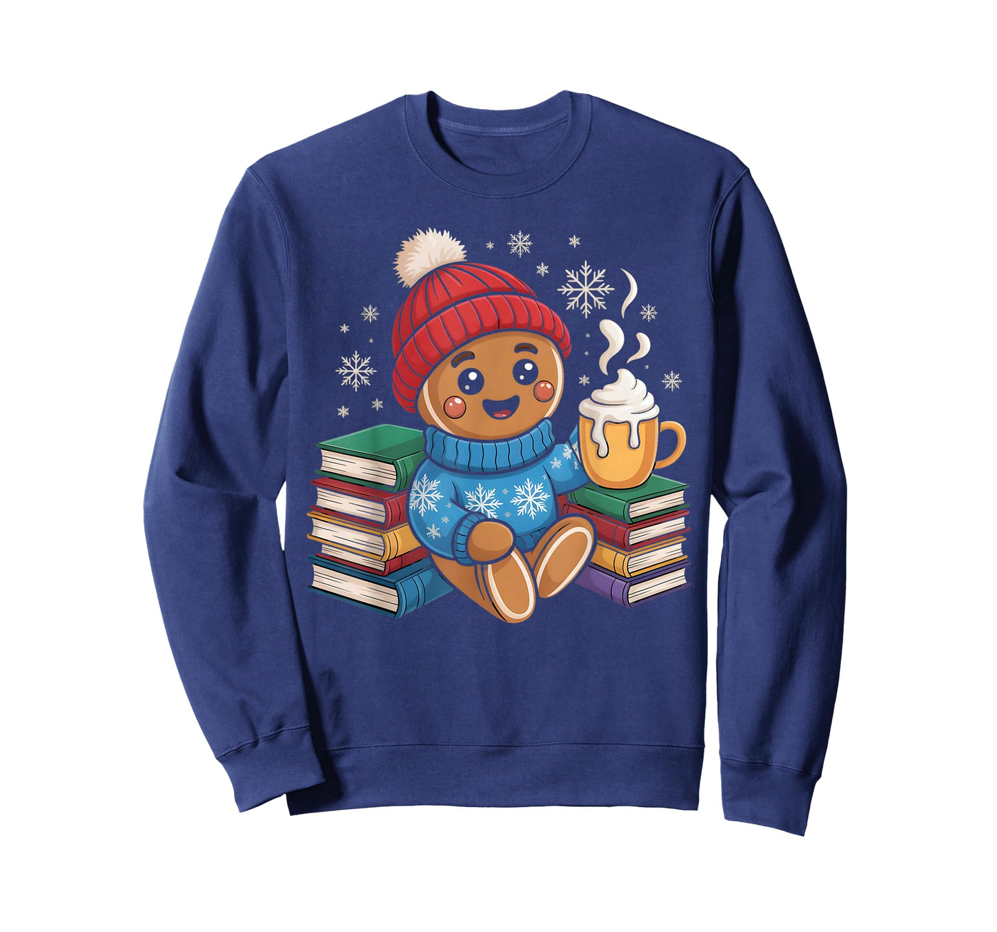 Gingerbread Christmas Bookworm Librarian Reading Books Lover T-Shirt