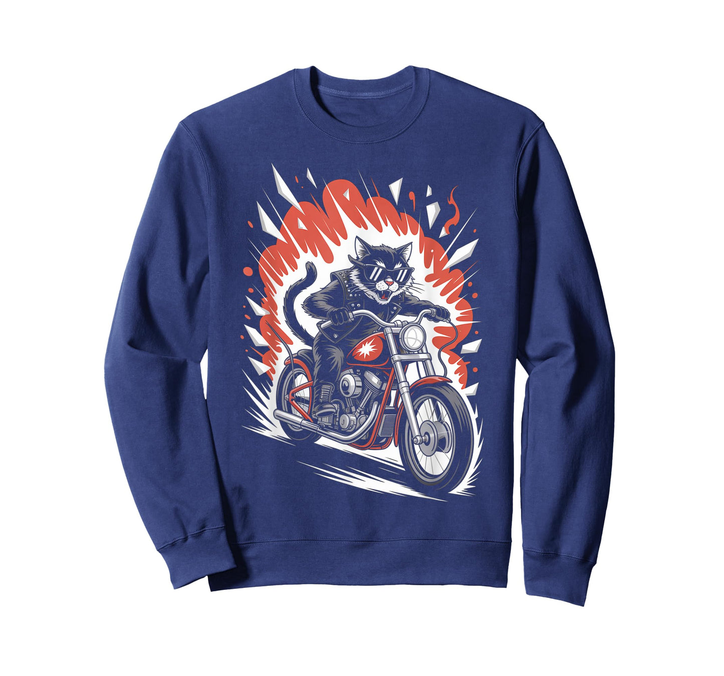 Cat Biker Riding Motorcycle Men Vintage Outfit Rider T-Shirt