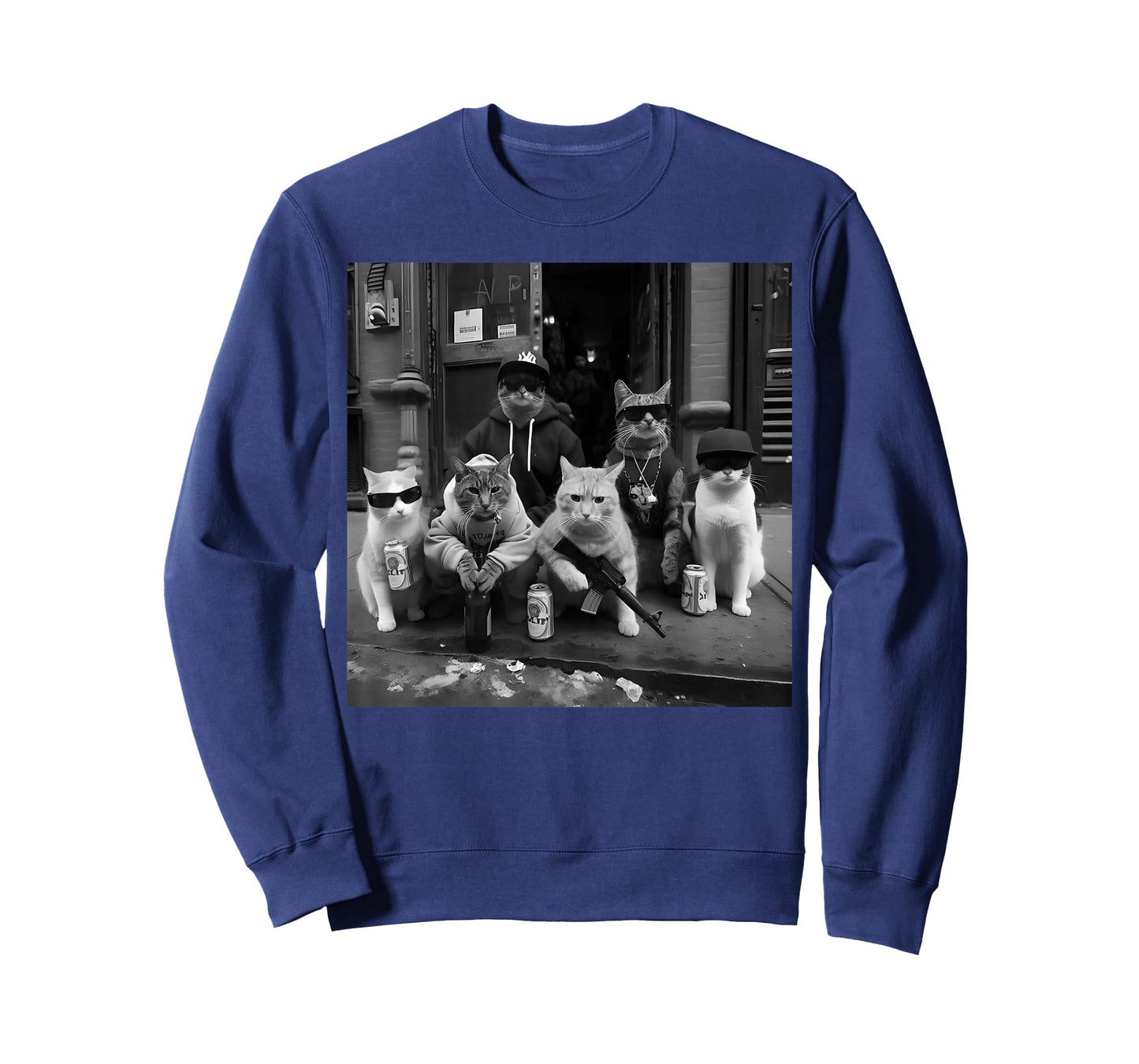Funny Gangster Cats Street Design T-Shirt