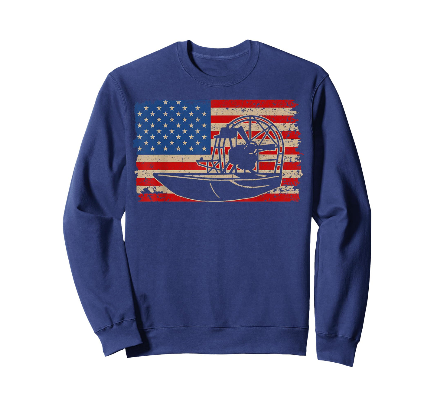 Airboat America Flag I Patriotic Airboat Captain Racing Gift T-Shirt