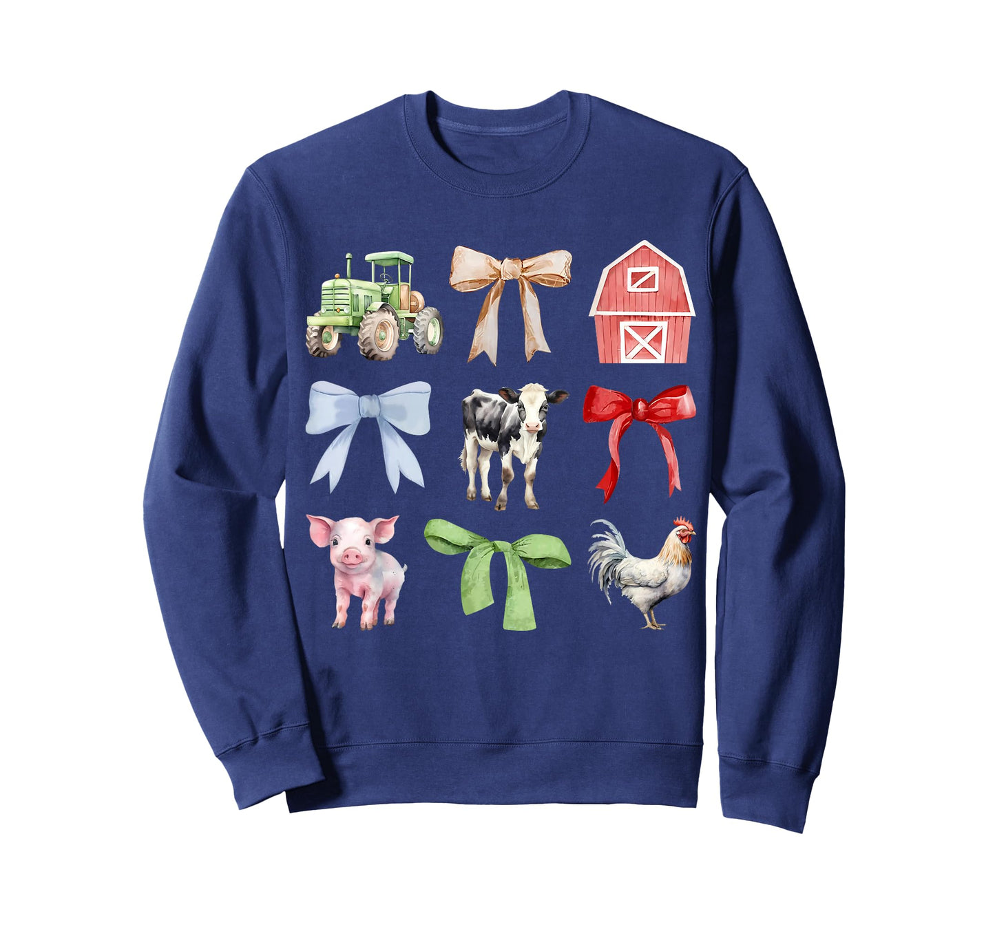 Cute Farm Animals Cow Pig Chicken Coquette Farmer Country T-Shirt