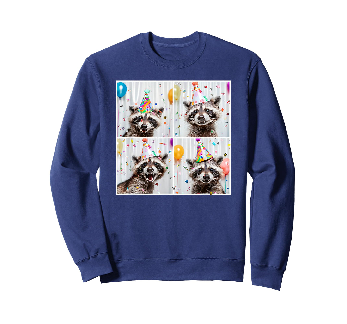 Cute Raccoon in Birthday Hat Funny Unique Raccoon Birthday T-Shirt