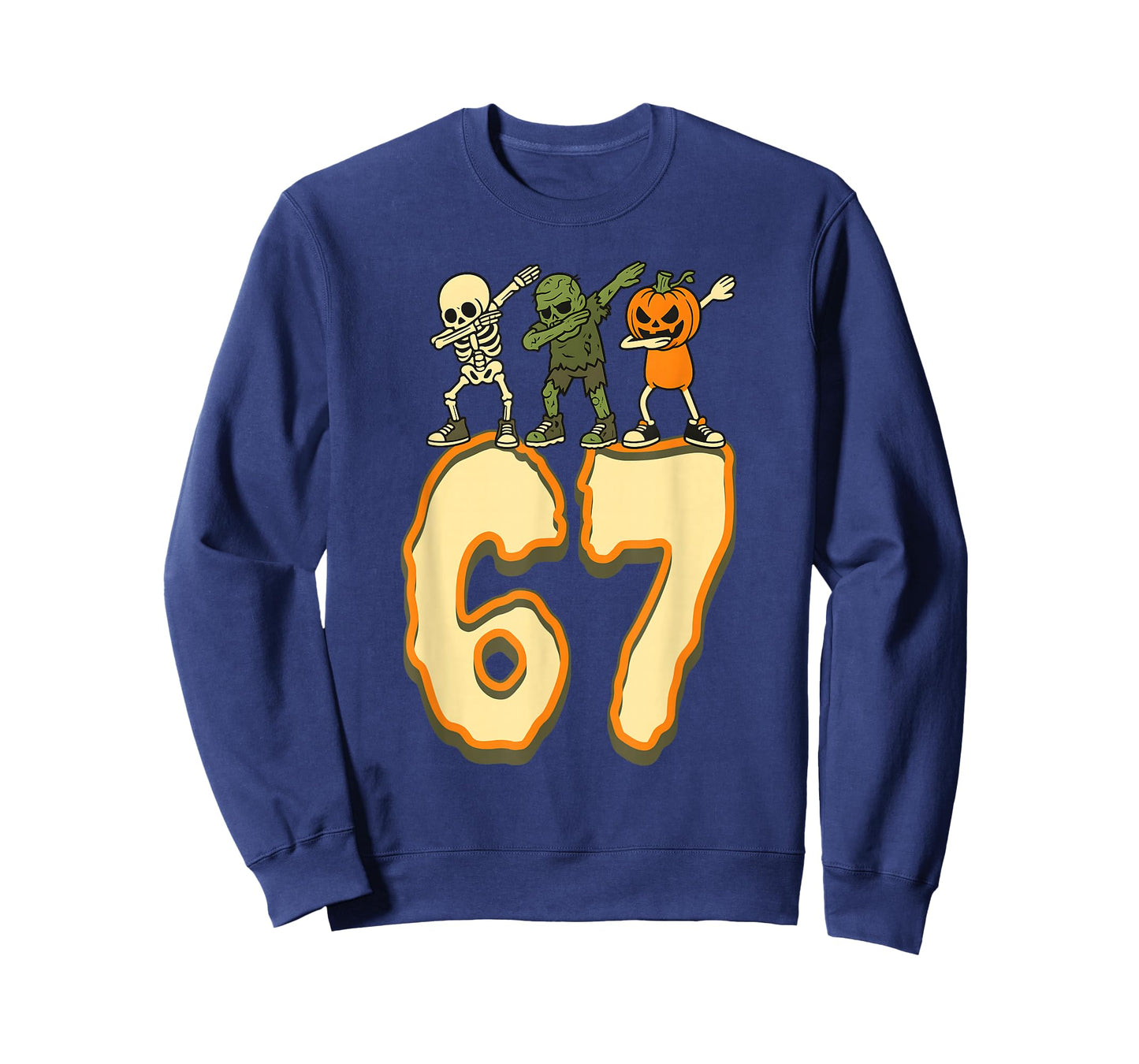 67 Halloween Meme 6 7 Numbers Six Seven Funny Kids Skeleton T-Shirt
