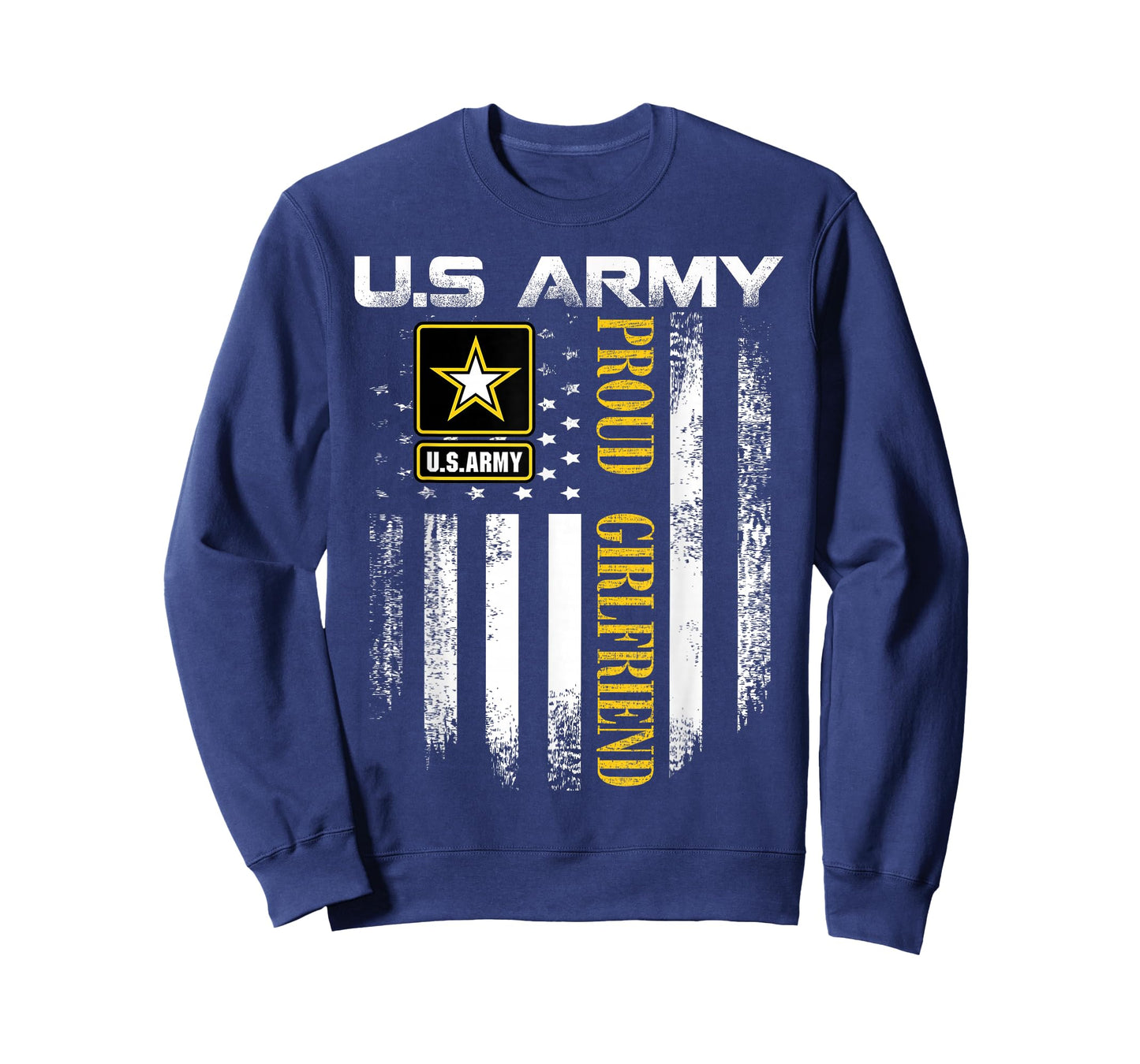Vintage U.S. Army Proud Girlfriend with American Flag Gift T-Shirt
